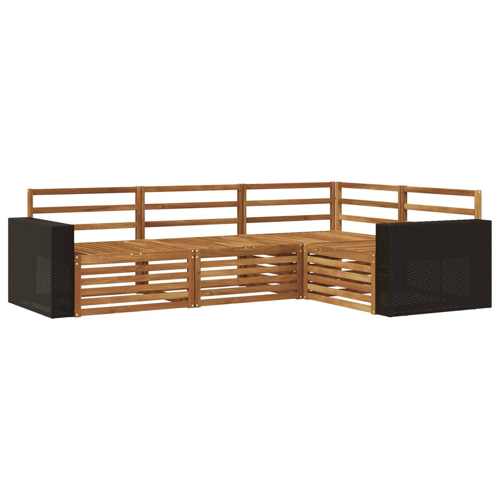 vidaXL Outdoor-Sofagarnitur 4 pcs Natur 255,5 x 176,5 x 73 cm