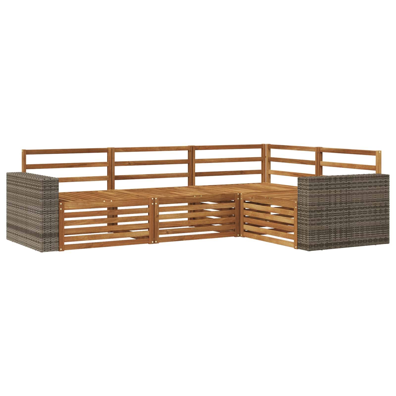 vidaXL Outdoor-Sofagarnitur 4 pcs Natur 255,5 x 176,5 x 73 cm
