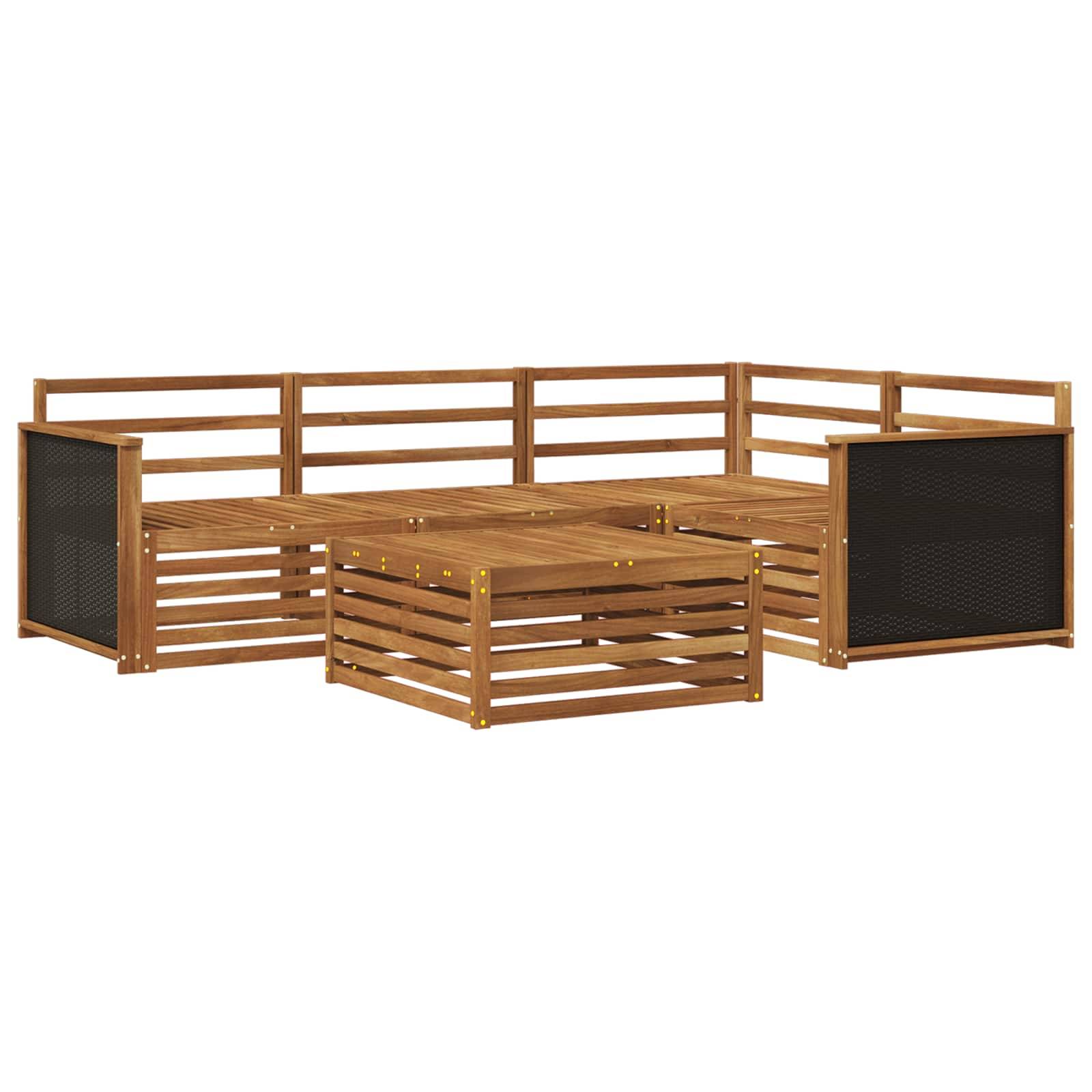vidaXL Outdoor-Sofagarnitur 5 pcs Natur 79 x 79 x 37 cm