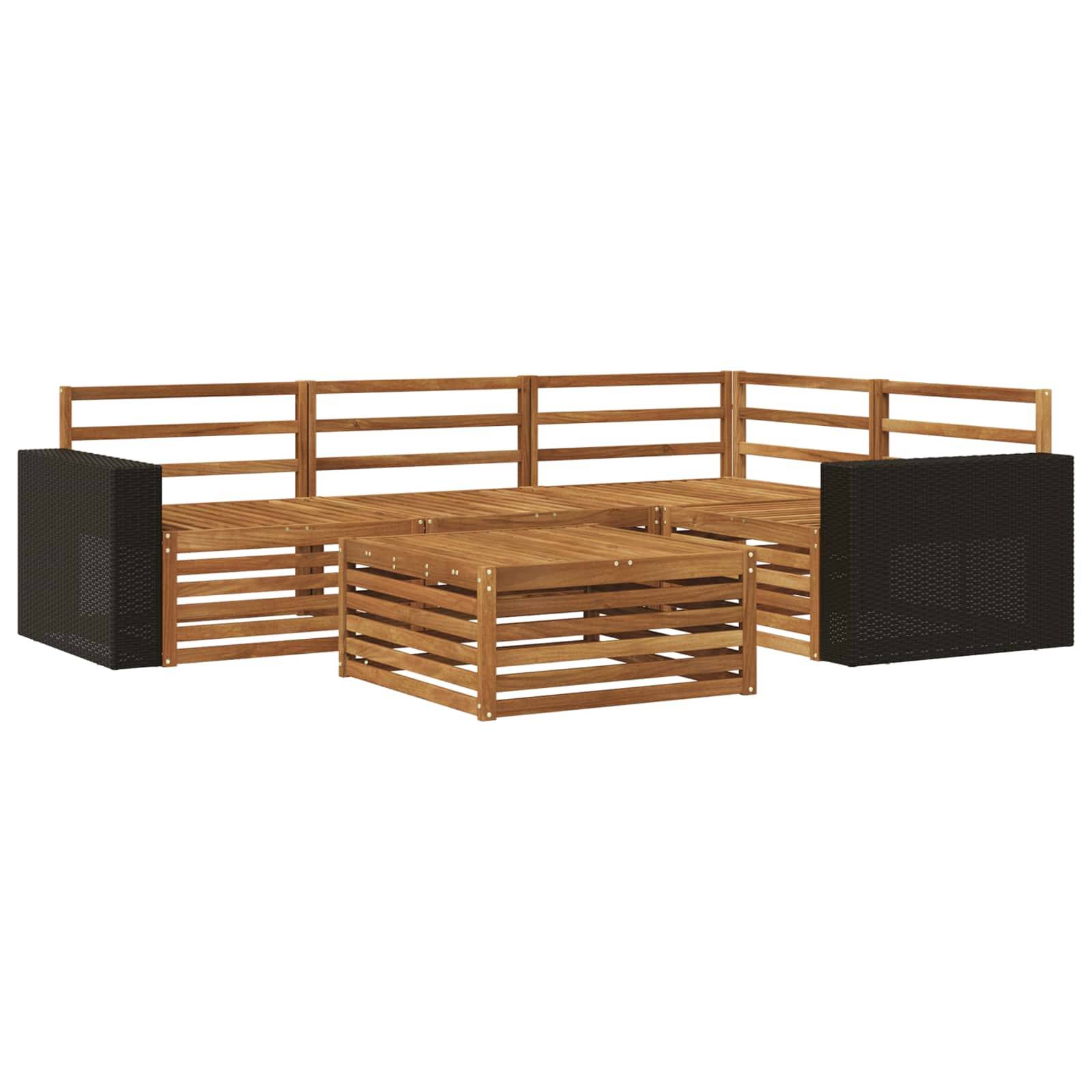vidaXL Outdoor-Sofagarnitur 5 pcs Natur 79 x 79 x 37 cm