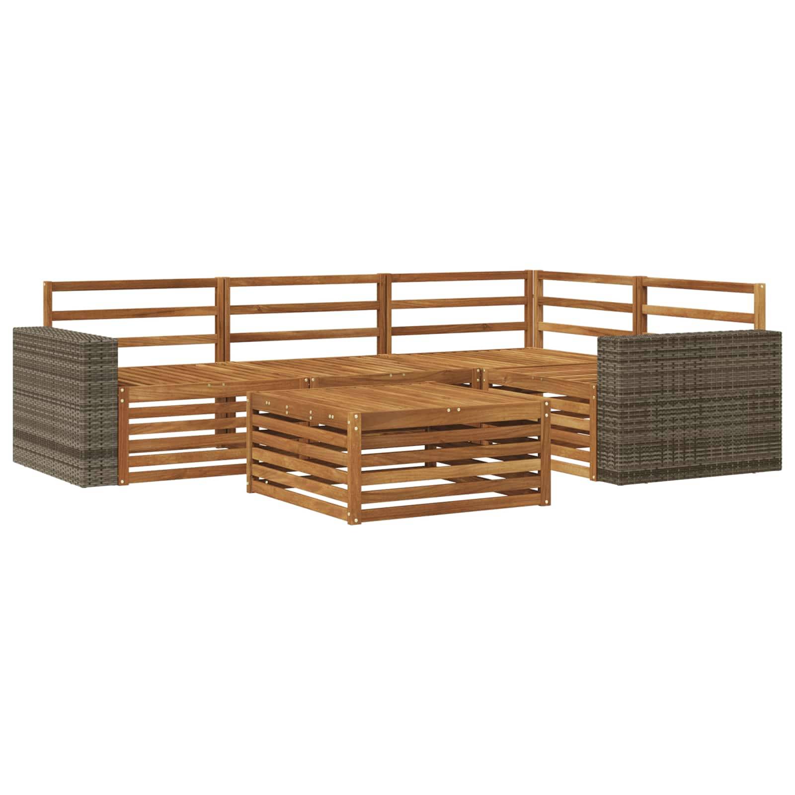 vidaXL Outdoor-Sofagarnitur 5 pcs Natur 79 x 79 x 37 cm