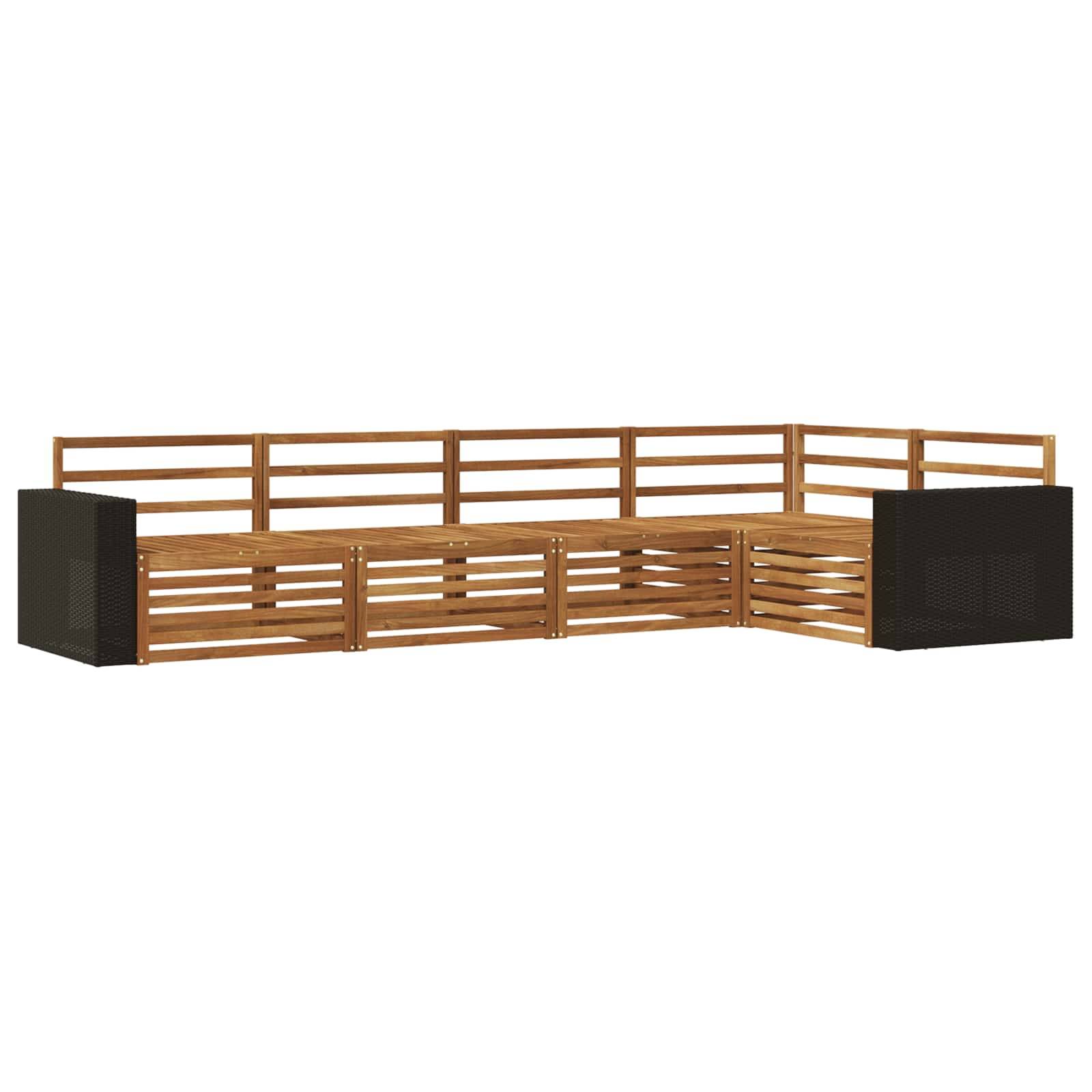 vidaXL Outdoor-Sofagarnitur 5 pcs Natur 331 x 172,5 x 73 cm