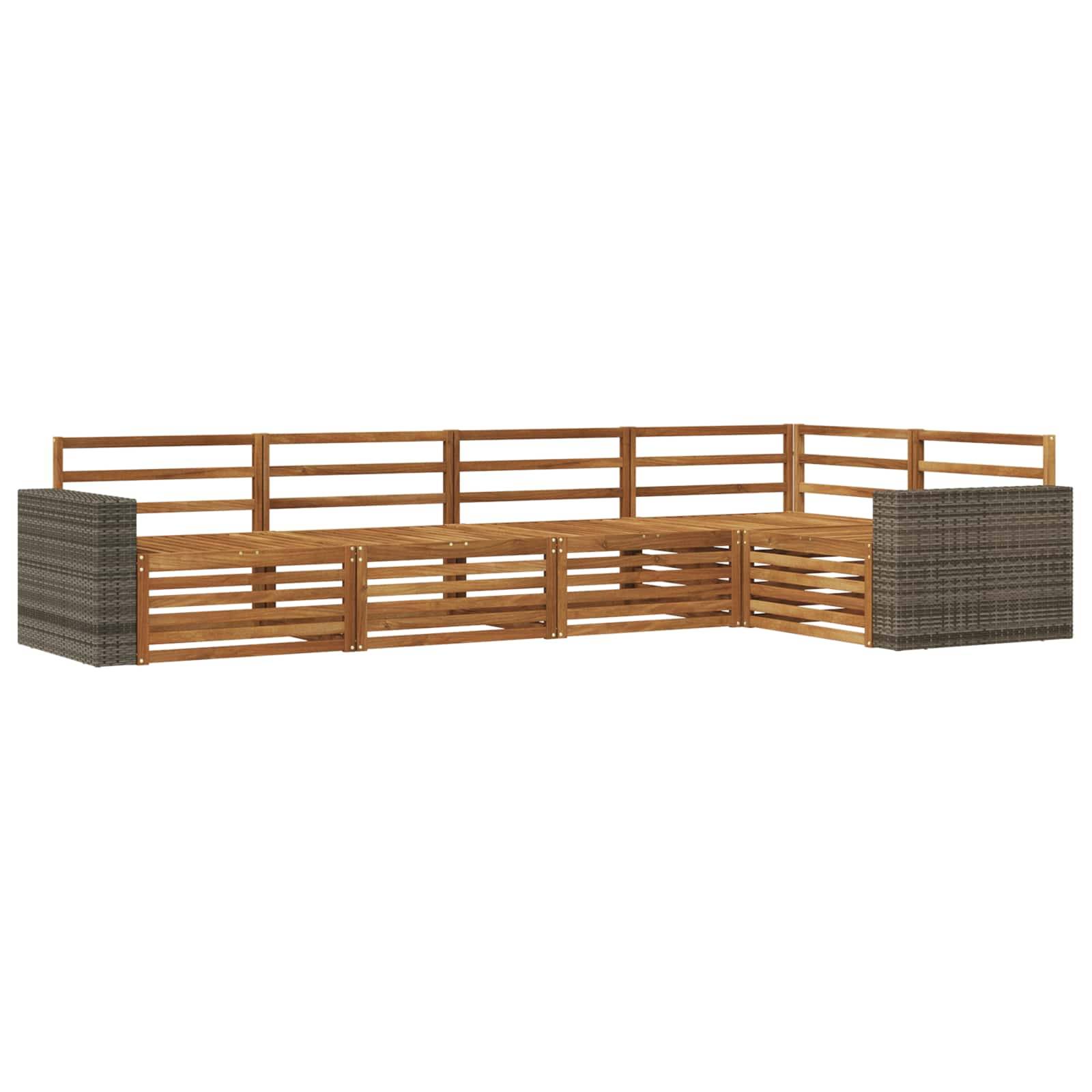 vidaXL Outdoor-Sofagarnitur 5 pcs Natur 331 x 172,5 x 73 cm