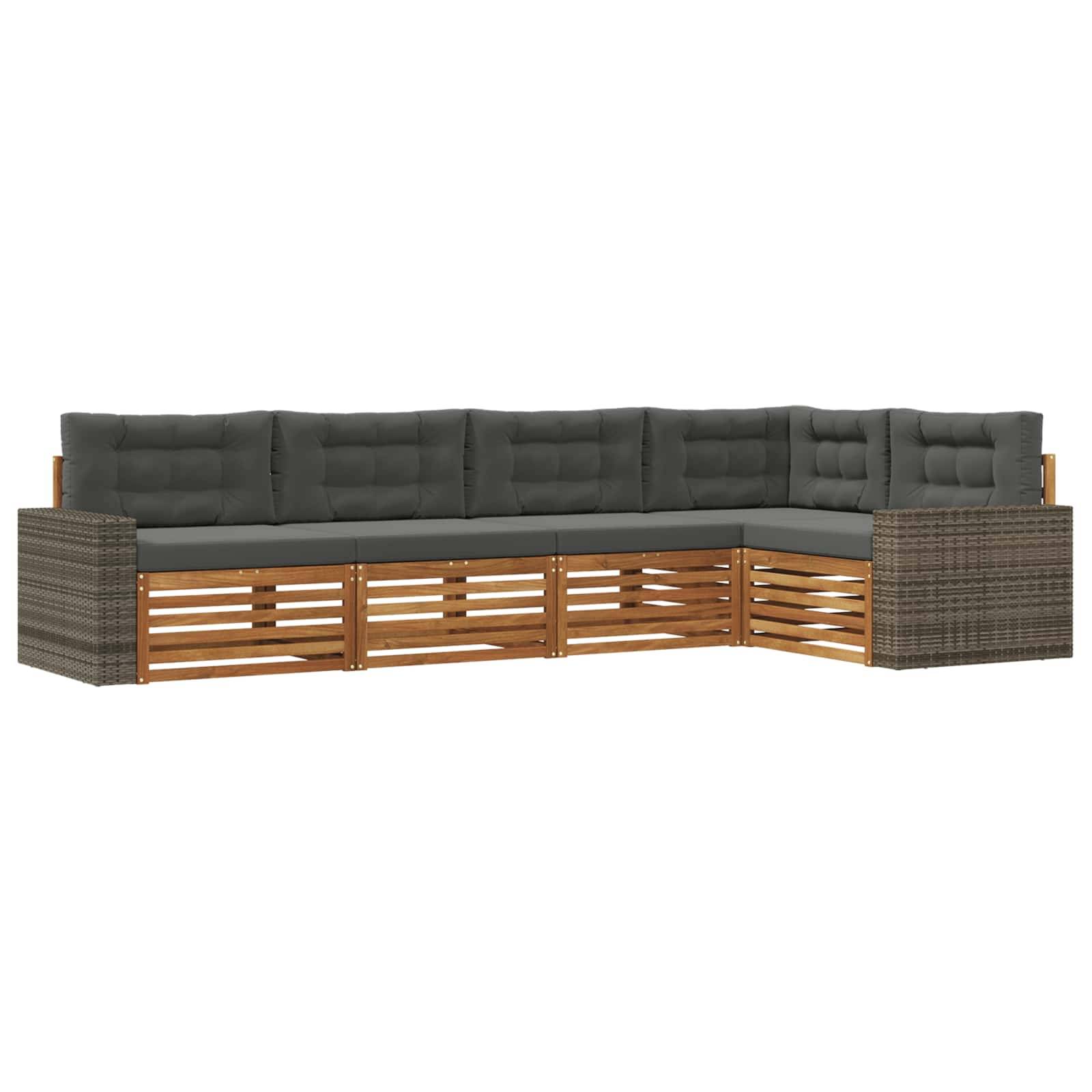 vidaXL Outdoor-Sofagarnitur 5 pcs Natur und Anthrazit
