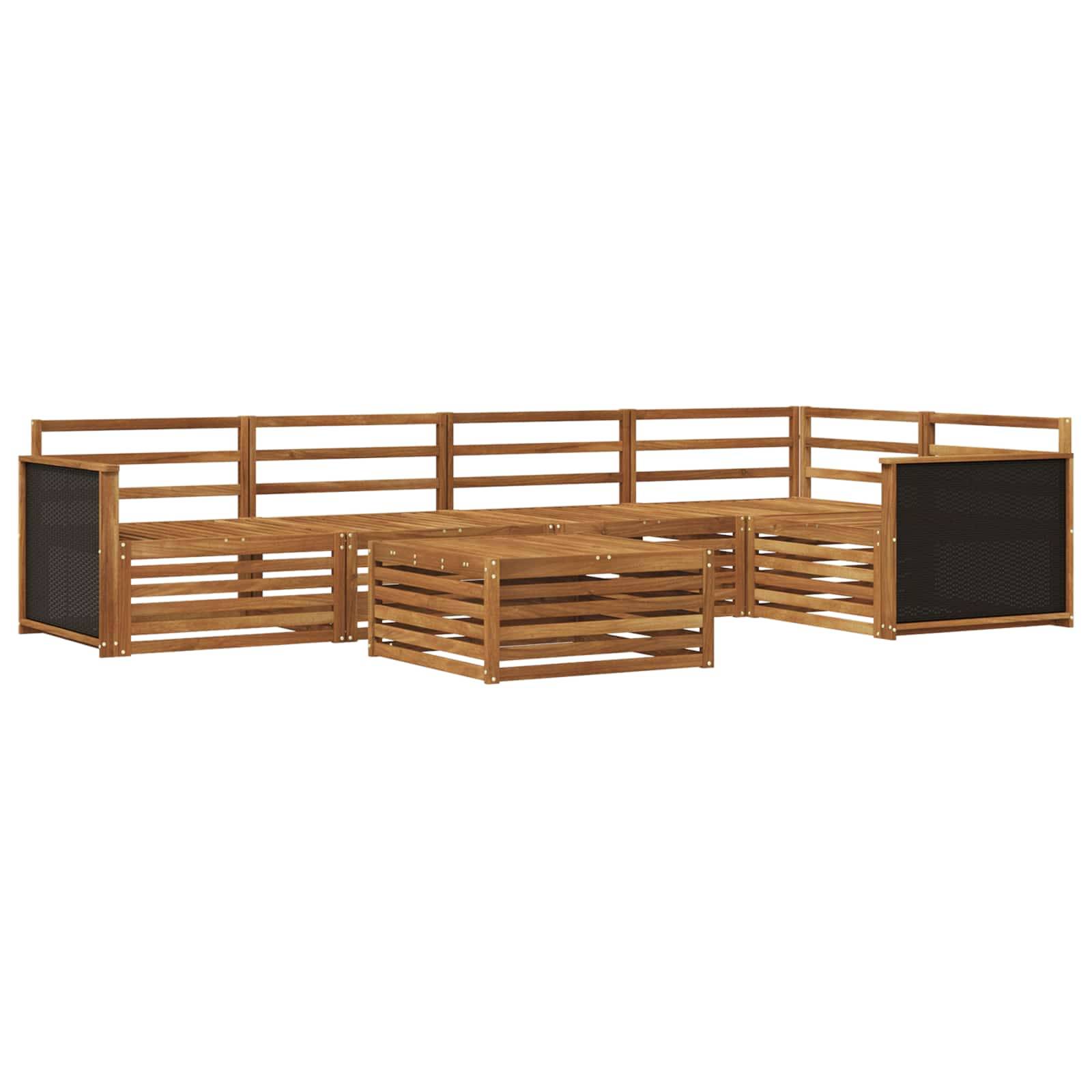 vidaXL Outdoor-Sofagarnitur 6 pcs Natur 79 x 79 x 37 cm