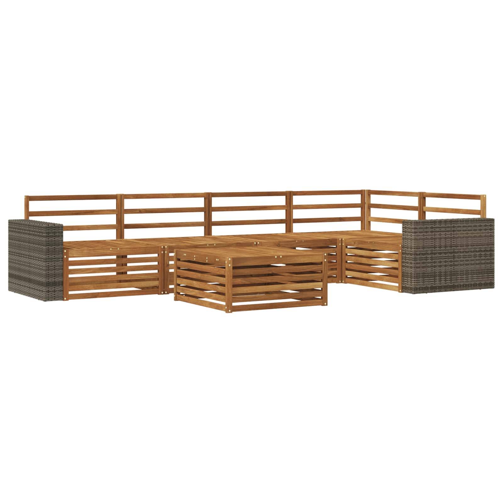 vidaXL Outdoor-Sofagarnitur 6 pcs Natur 79 x 79 x 37 cm