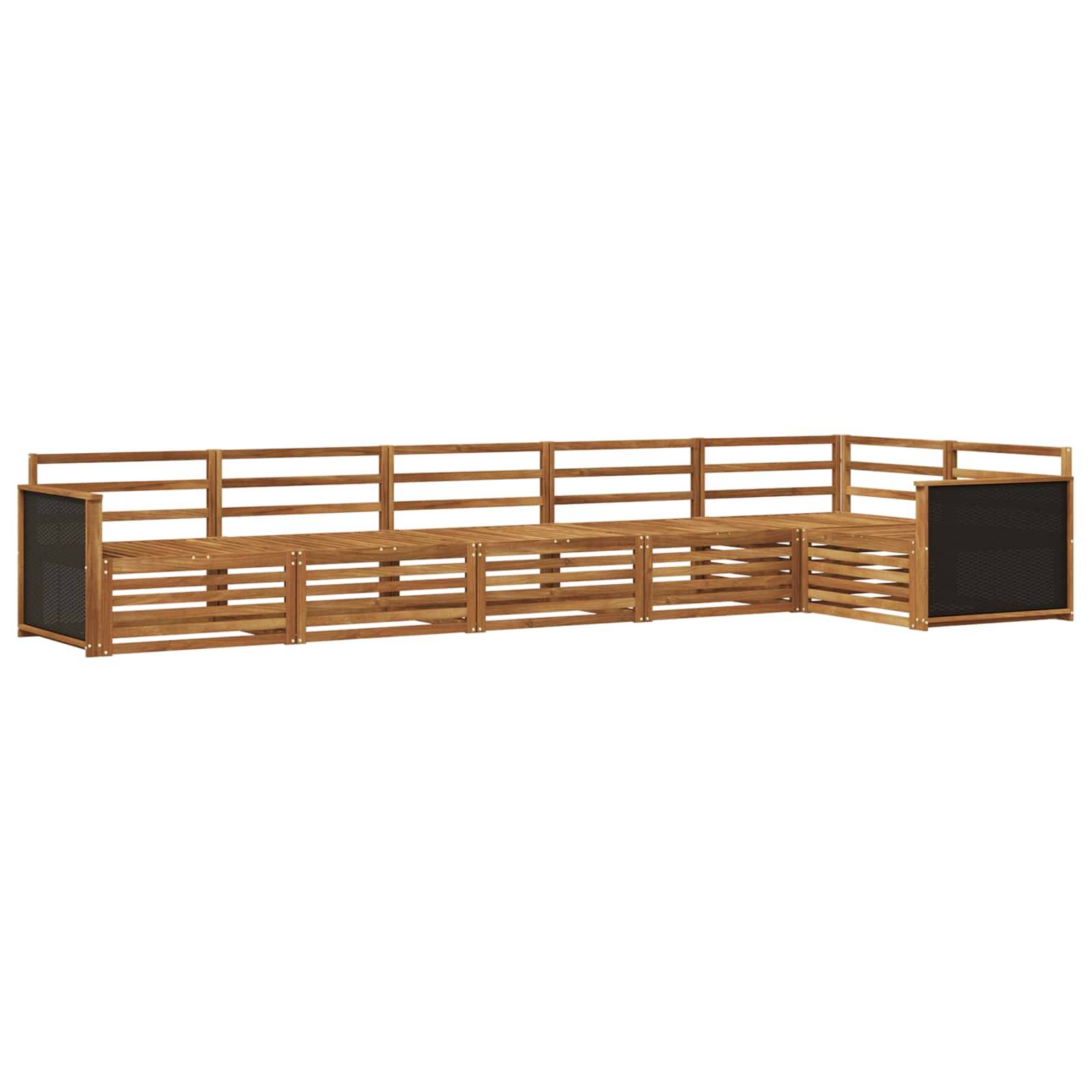 vidaXL Outdoor-Sofagarnitur 6 pcs Natur 406 x 168,5 x 73 cm