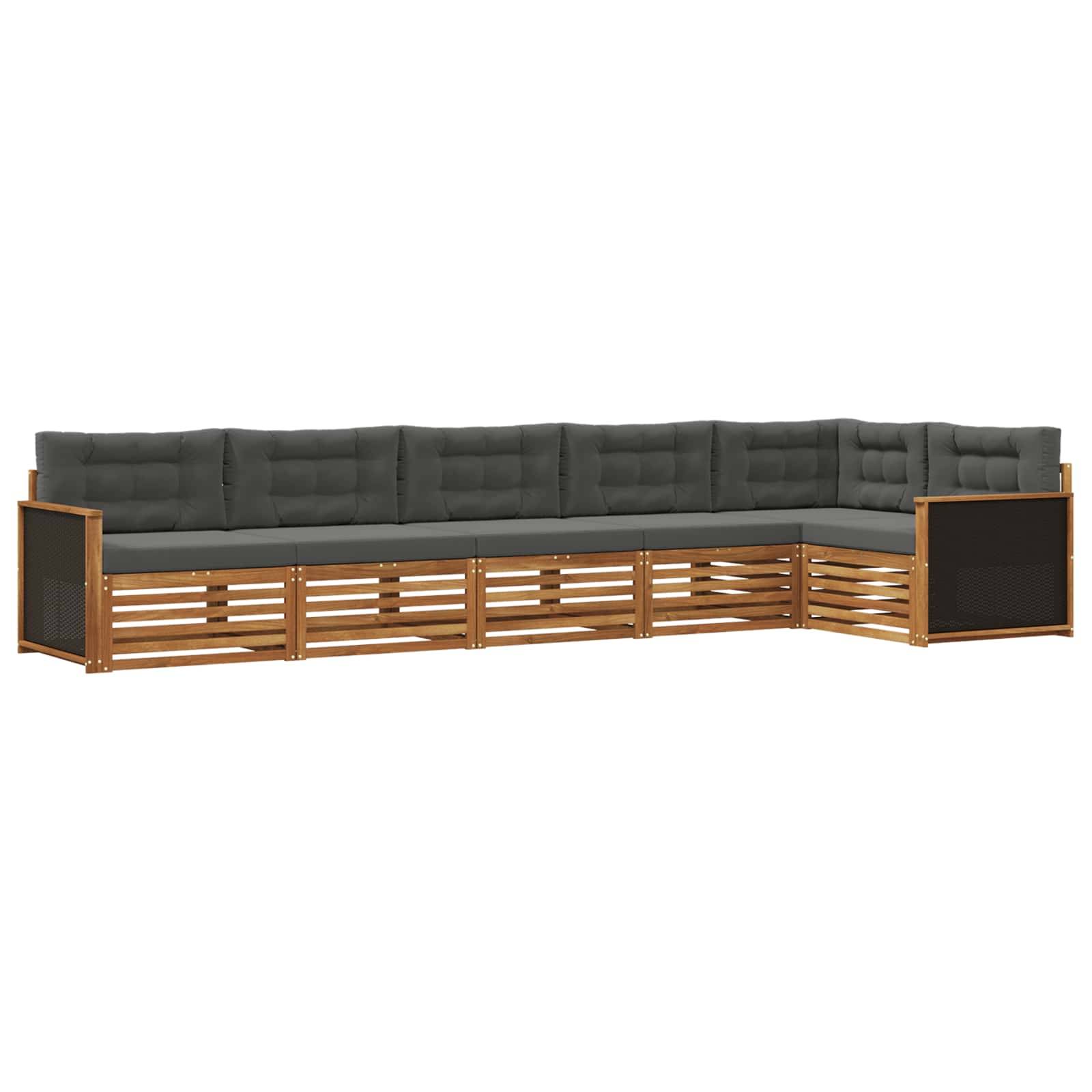 vidaXL Outdoor-Sofagarnitur 6 pcs Natur und Anthrazit