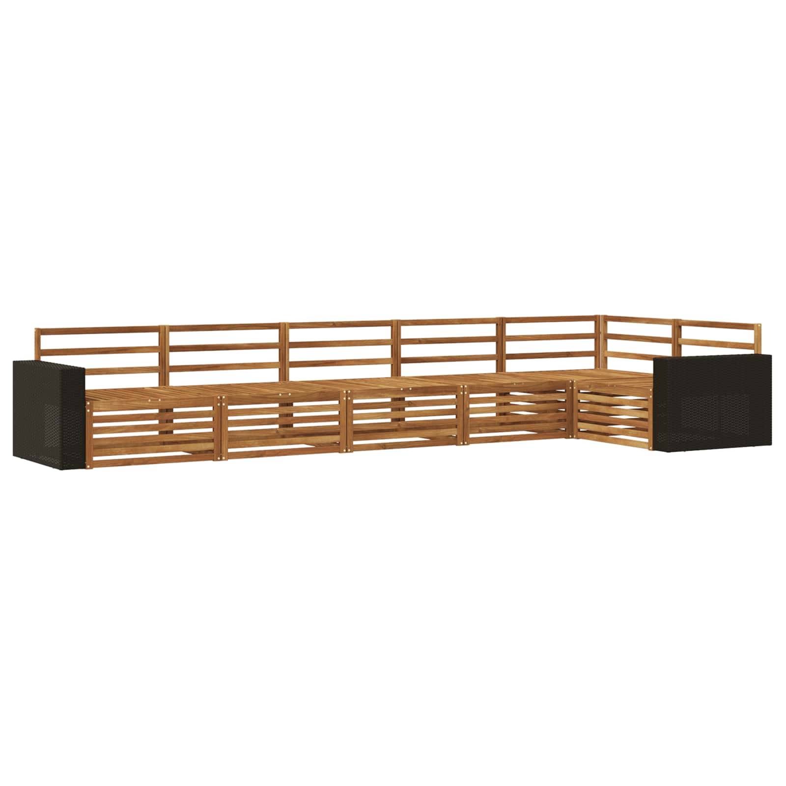 vidaXL Outdoor-Sofagarnitur 6 pcs Natur 402 x 172,5 x 73 cm