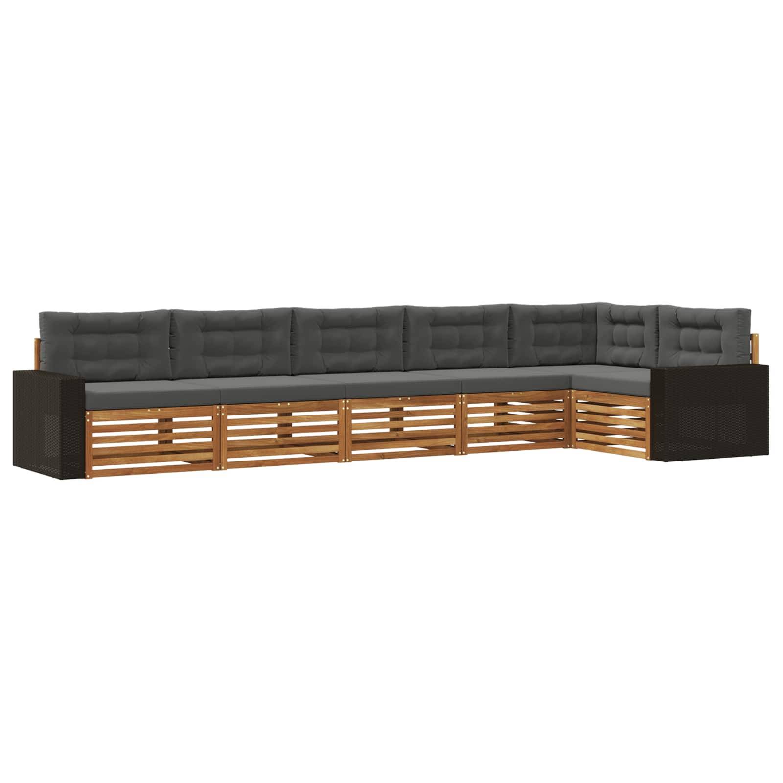 vidaXL Outdoor-Sofagarnitur 6 pcs Natur und Anthrazit