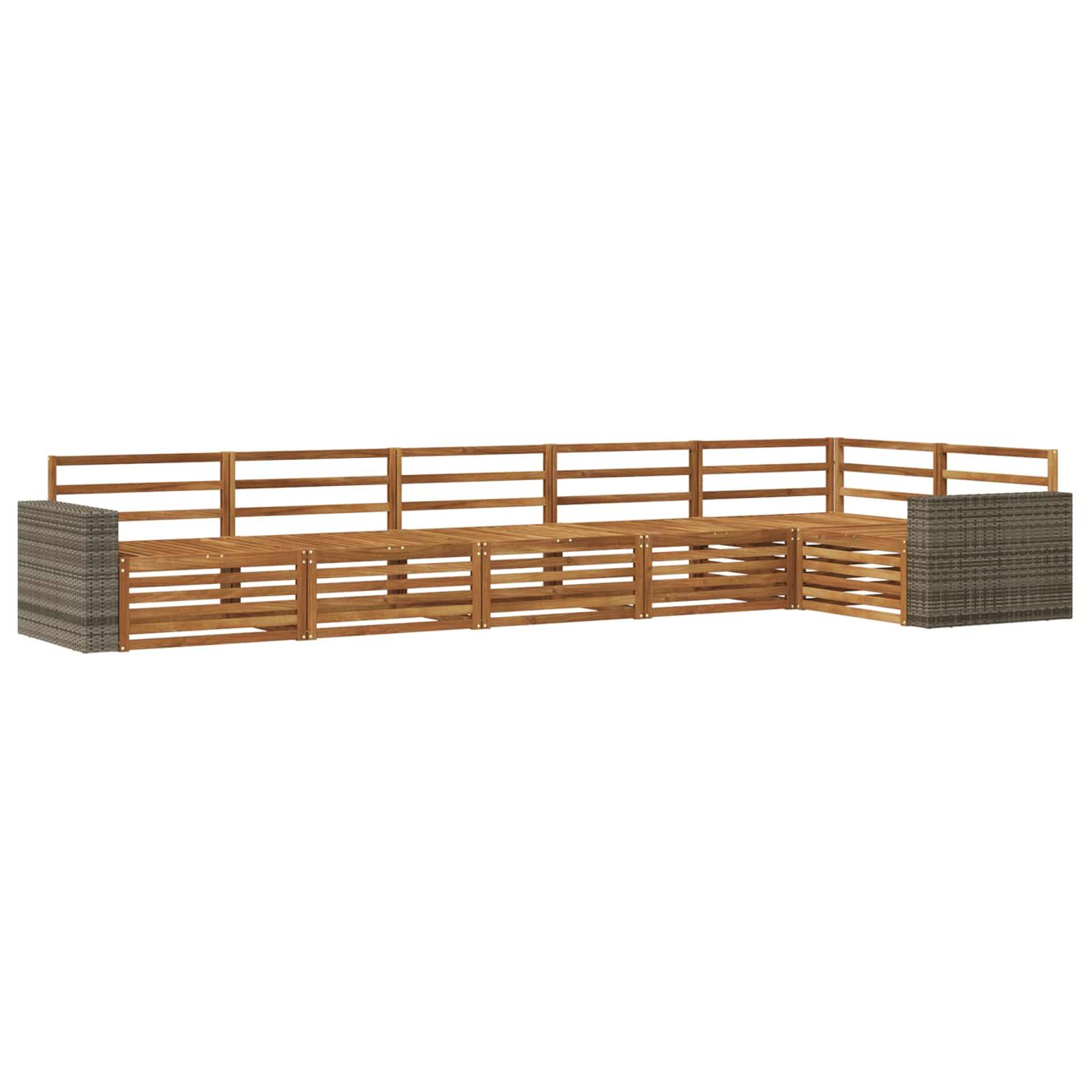 vidaXL Outdoor-Sofagarnitur 6 pcs Natur 402 x 172,5 x 73 cm