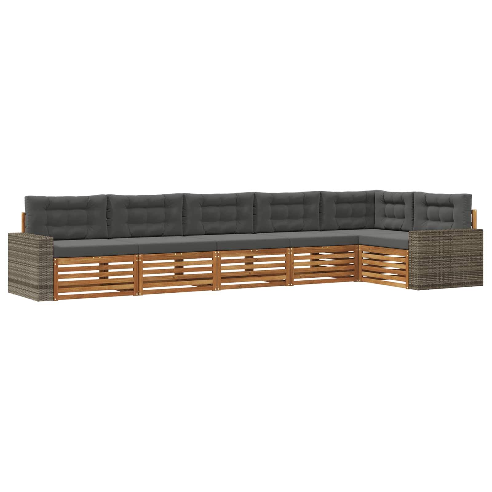 vidaXL Outdoor-Sofagarnitur 6 pcs Natur und Anthrazit