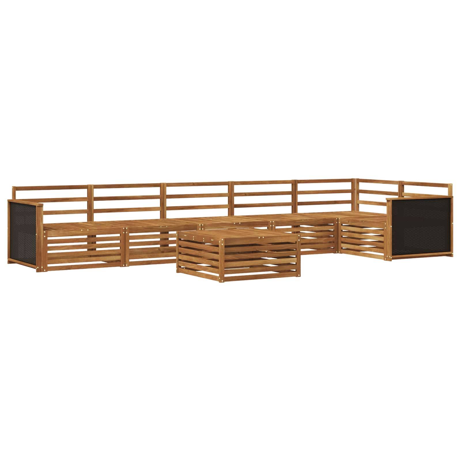 vidaXL Outdoor-Sofagarnitur 7 pcs Natur 79 x 79 x 37 cm