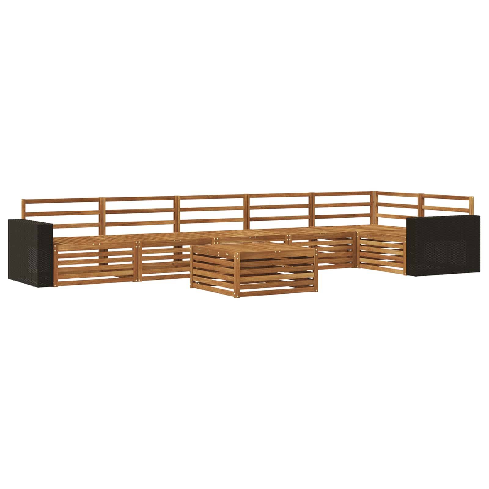 vidaXL Outdoor-Sofagarnitur 7 pcs Natur 79 x 79 x 37 cm