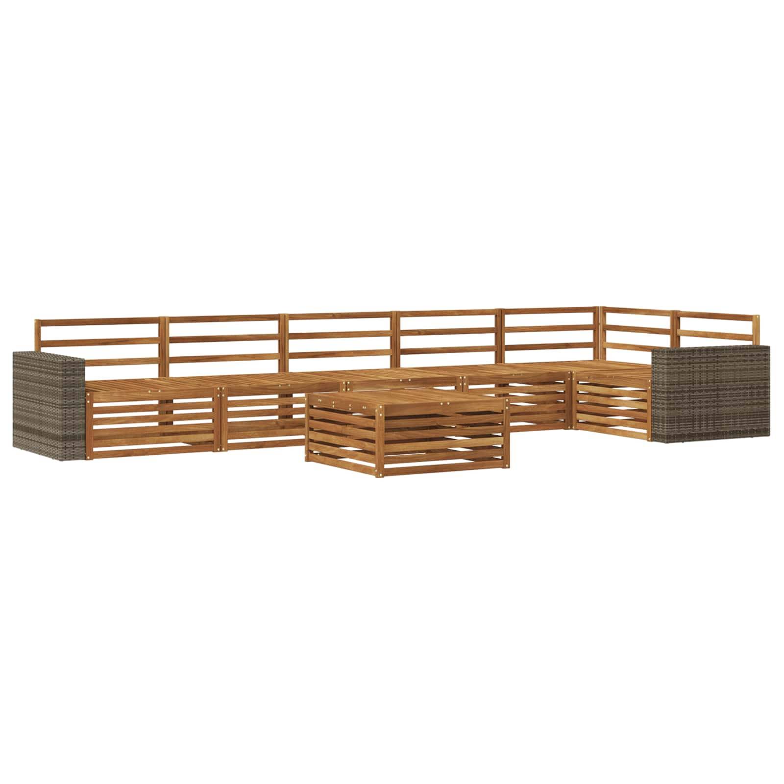vidaXL Outdoor-Sofagarnitur 7 pcs Natur 79 x 79 x 37 cm