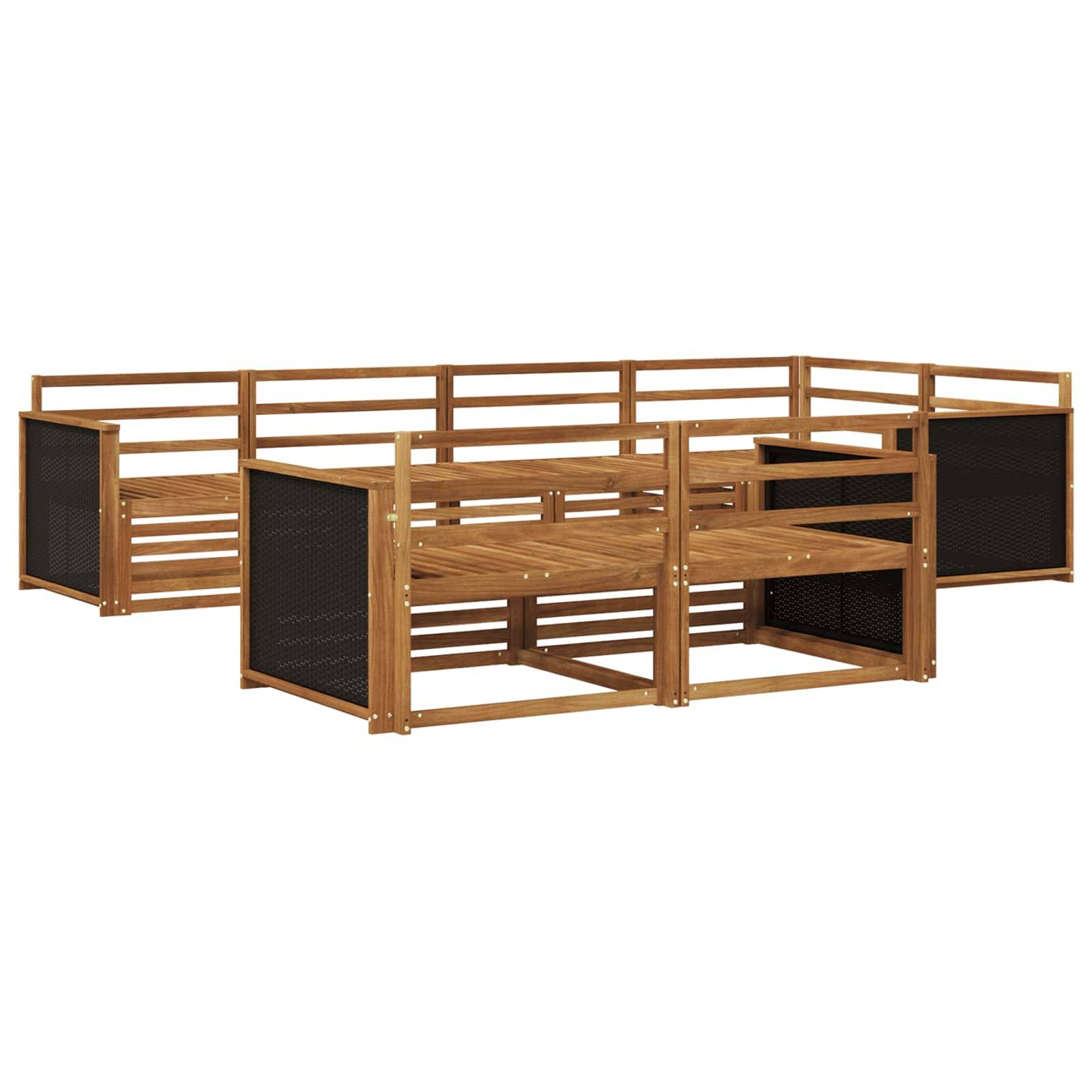 vidaXL Outdoor-Sofagarnitur 7 pcs Natur