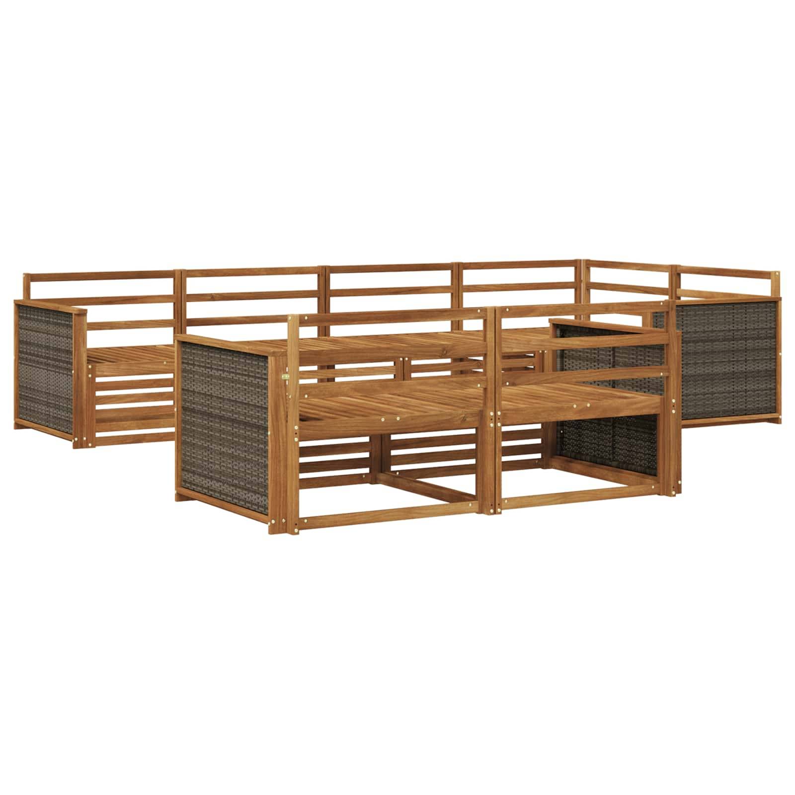 vidaXL Outdoor-Sofagarnitur 7 pcs Natur