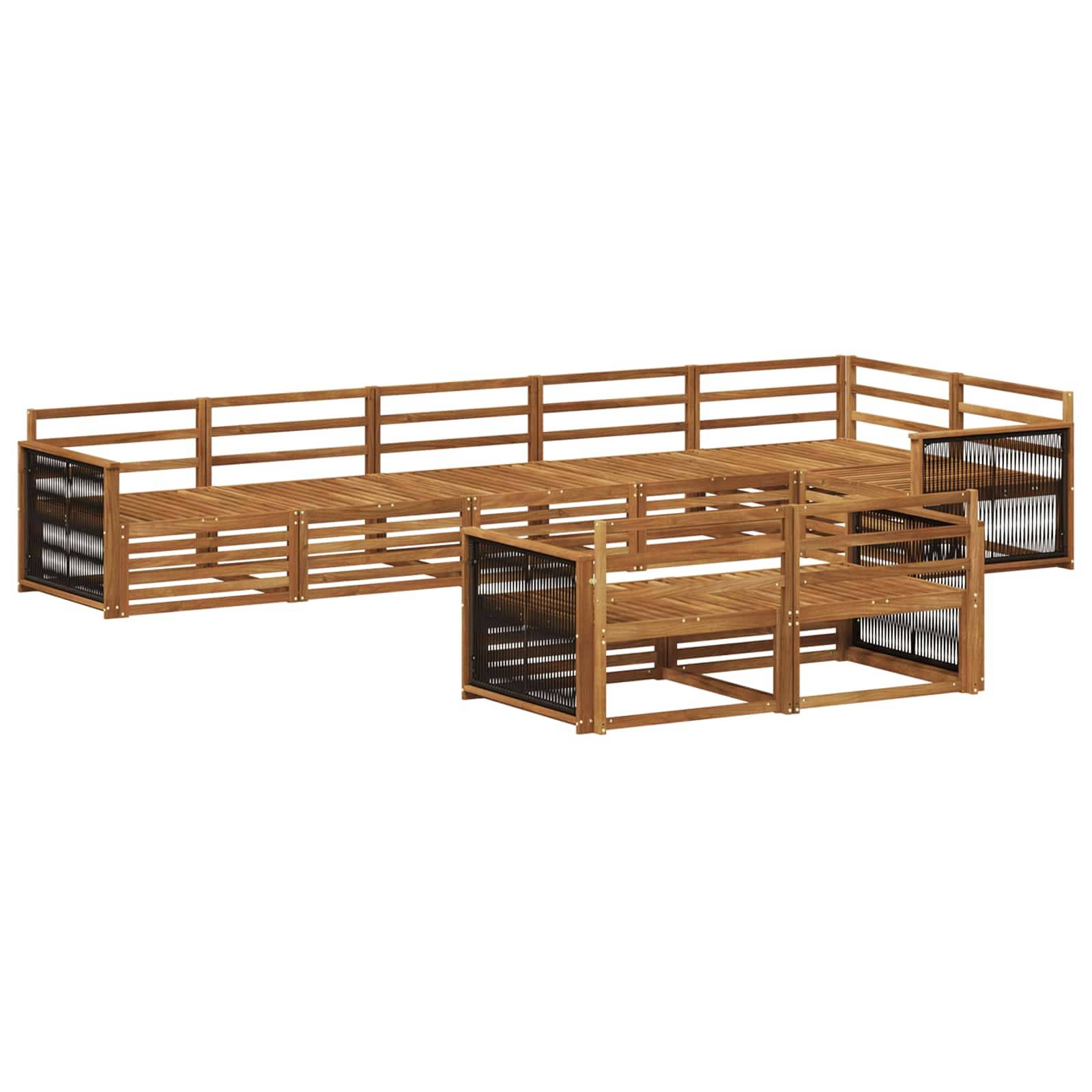 vidaXL Outdoor-Sofagarnitur 8 pcs Natur