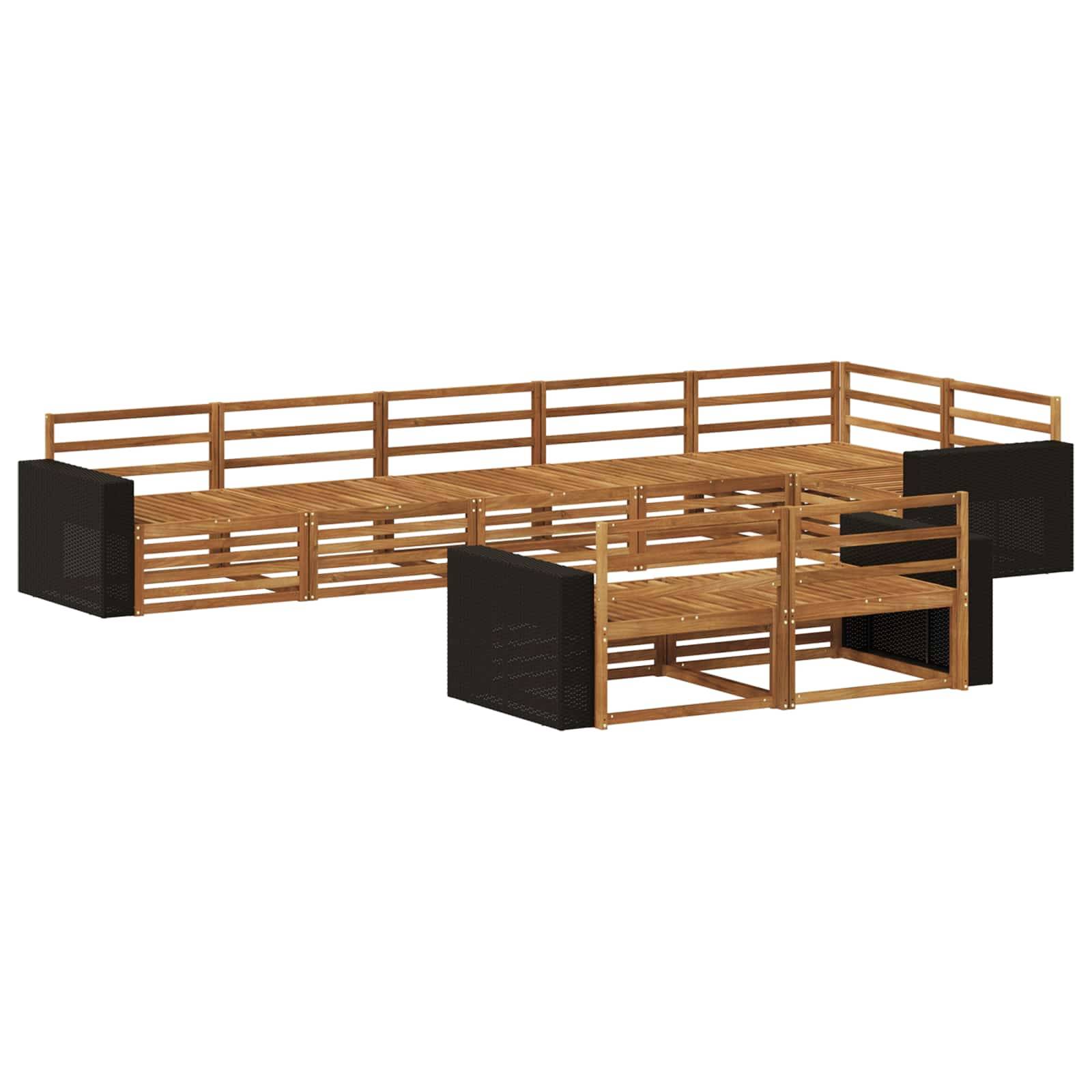 vidaXL Outdoor-Sofagarnitur 8 pcs Natur