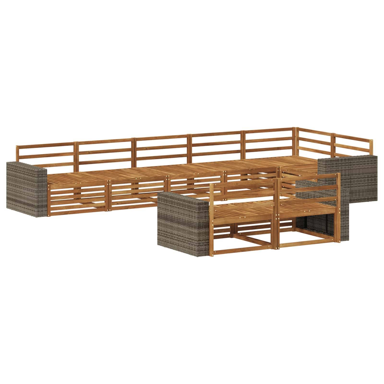 vidaXL Outdoor-Sofagarnitur 8 pcs Natur