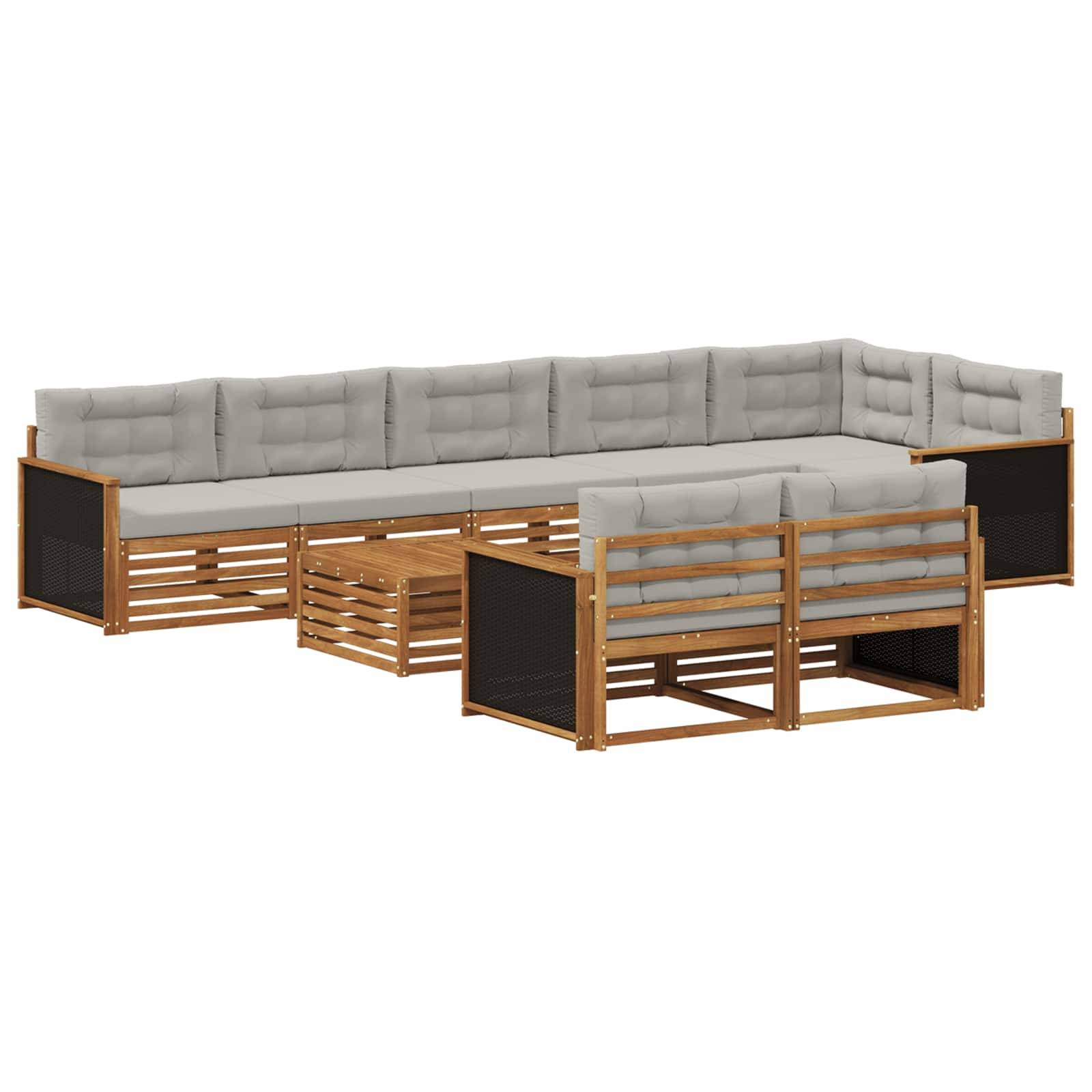 vidaXL Outdoor-Sofagarnitur mit Kissen 9 pcs