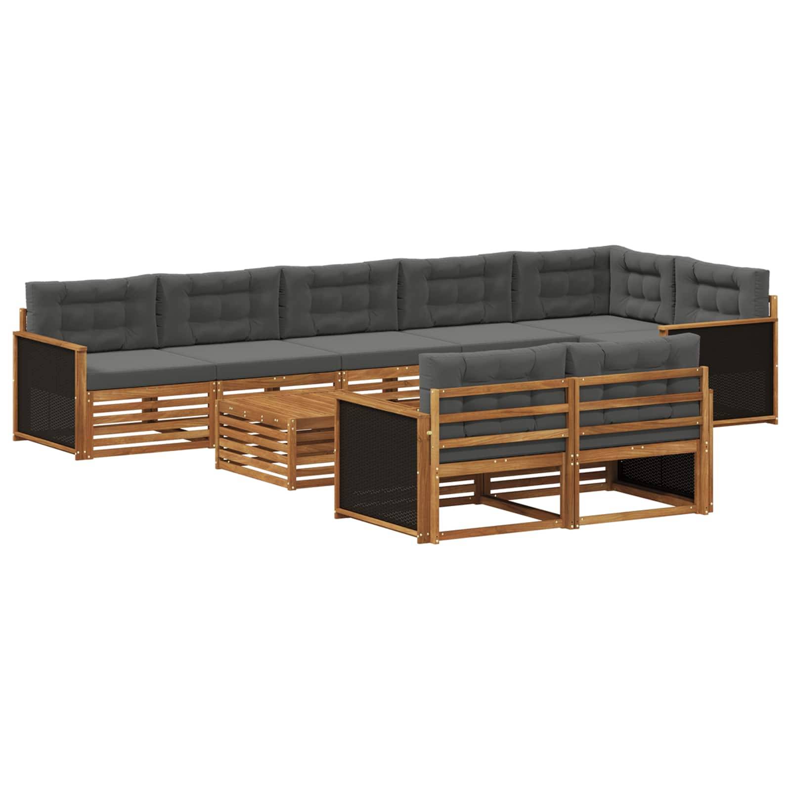 vidaXL Outdoor-Sofagarnitur mit Kissen 9 pcs