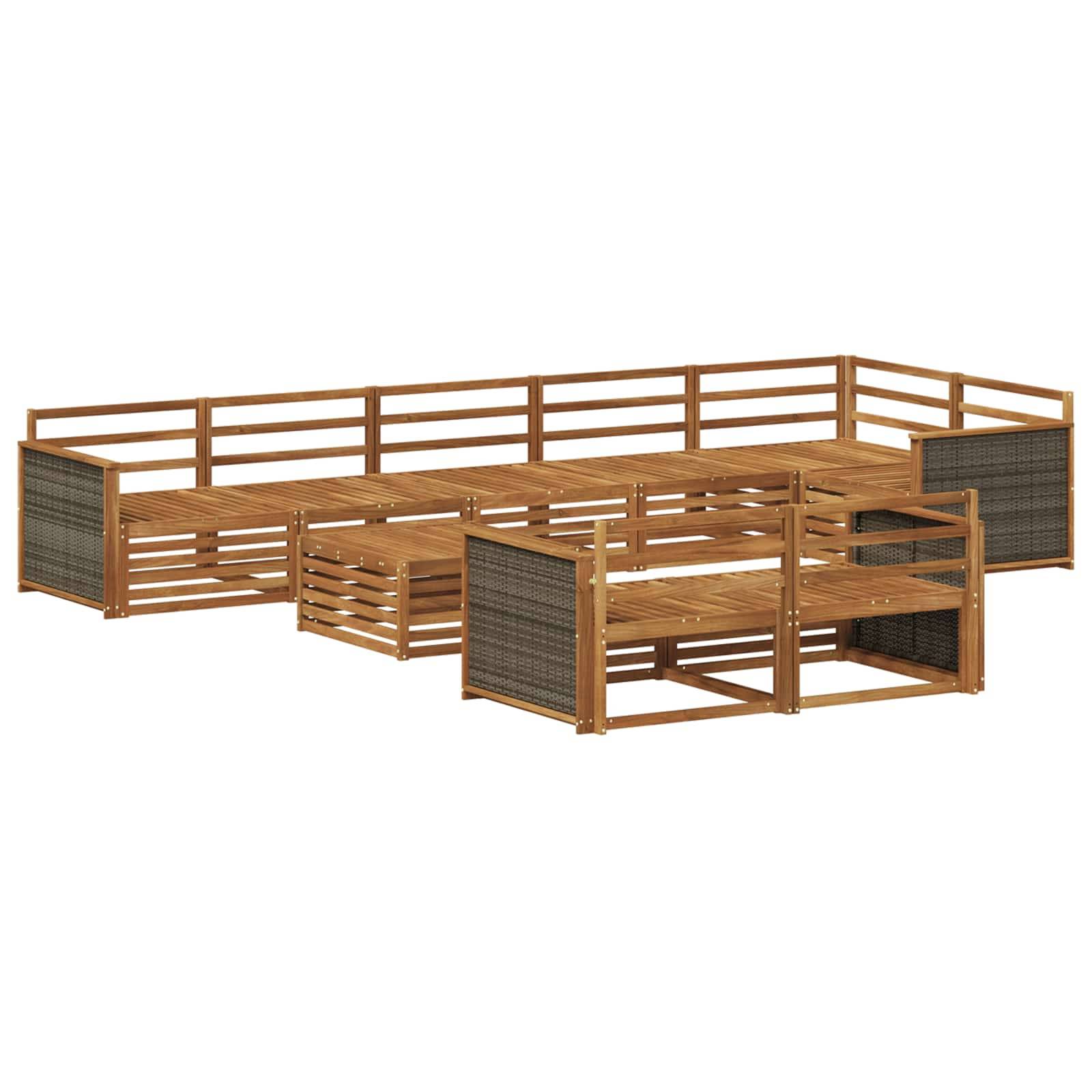 vidaXL Outdoor-Sofagarnitur 9 pcs