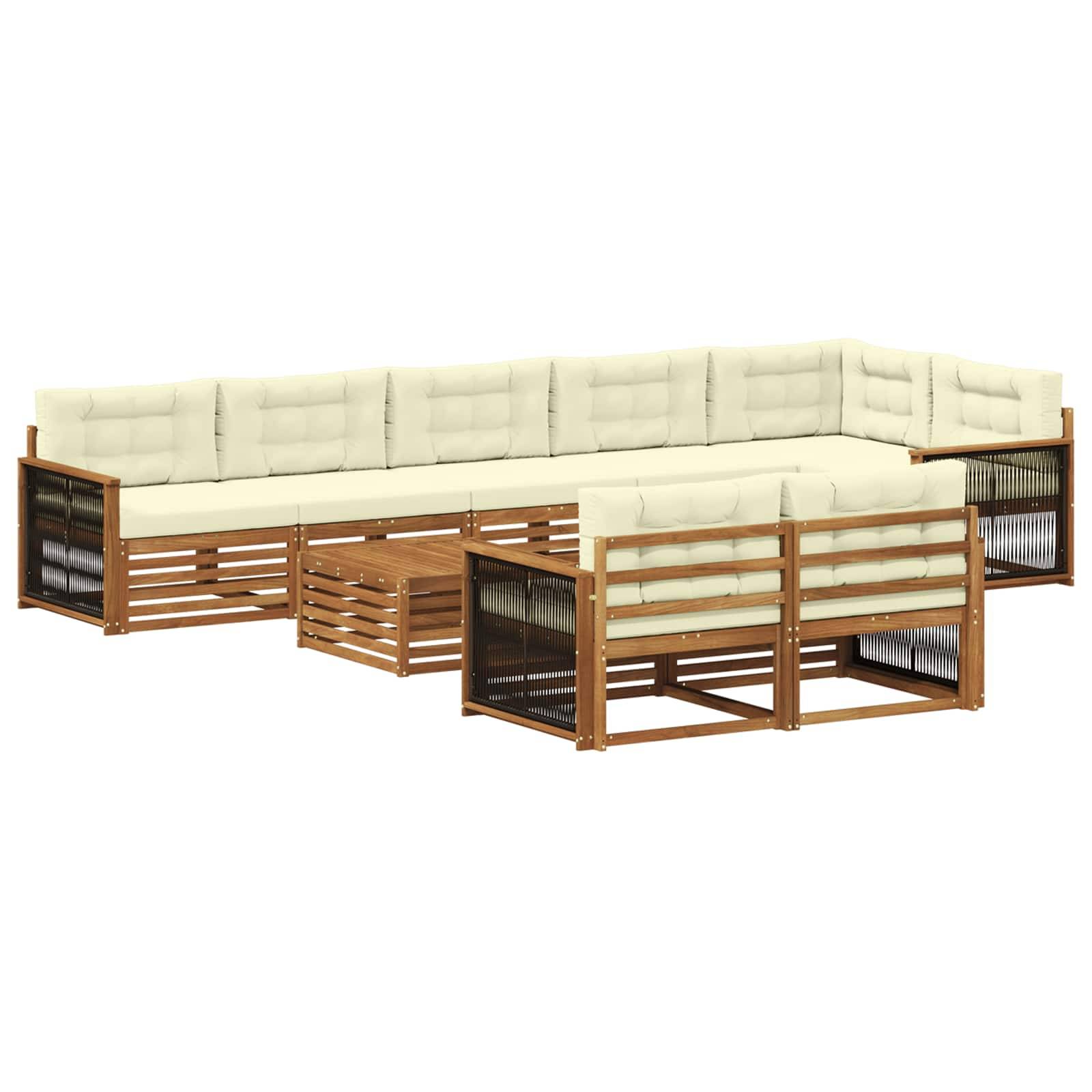 vidaXL Outdoor-Sofagarnitur mit Kissen 9 pcs