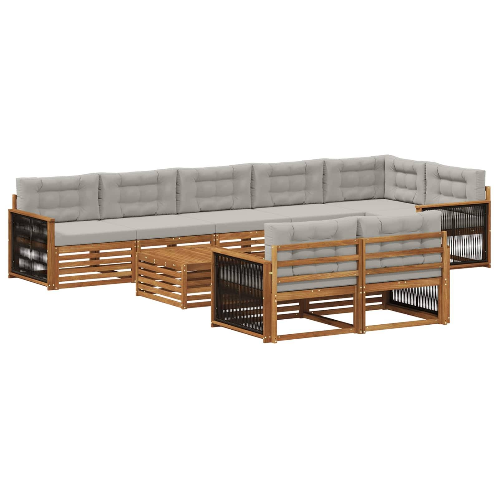 vidaXL Outdoor-Sofagarnitur mit Kissen 9 pcs