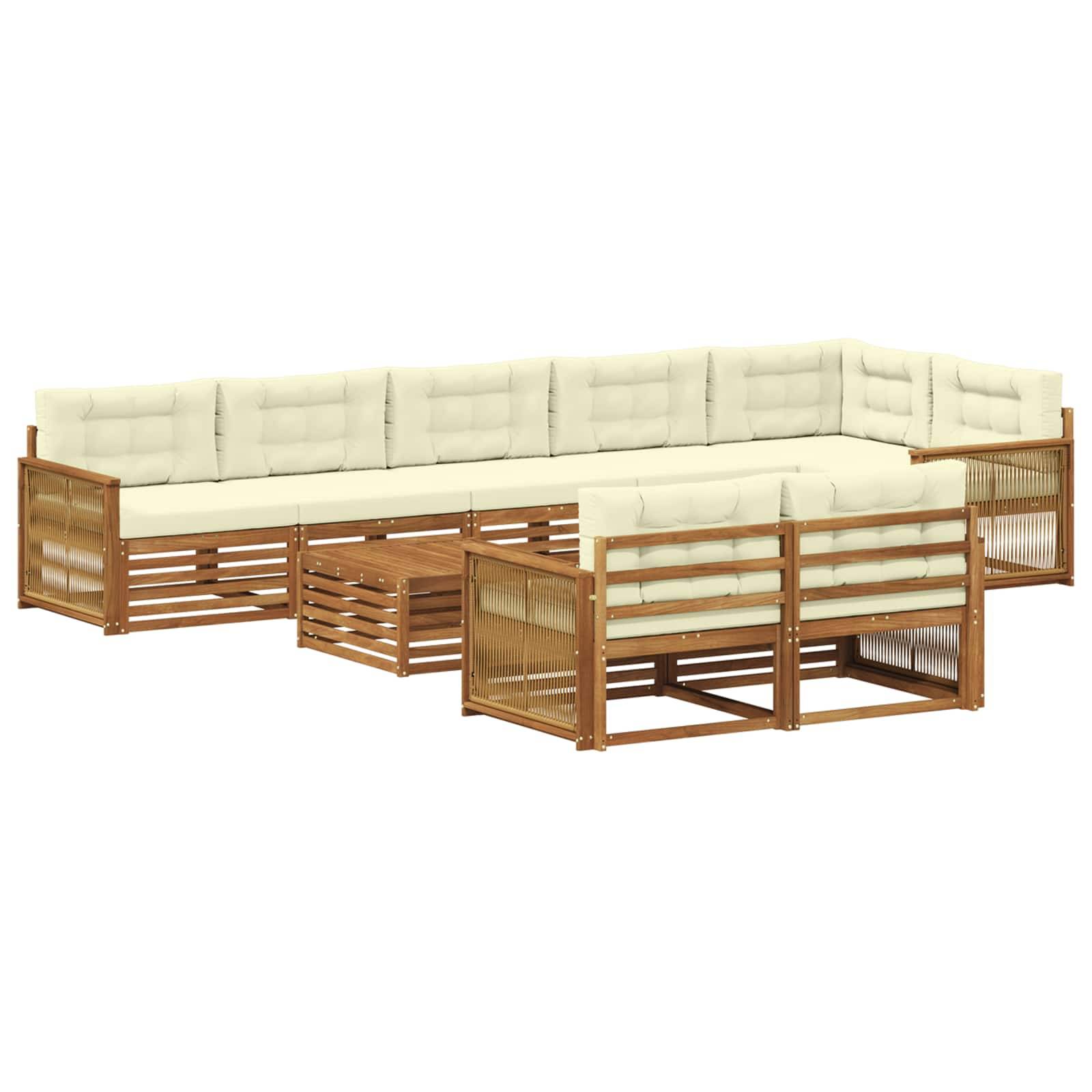 vidaXL Outdoor-Sofagarnitur mit Kissen 9 pcs