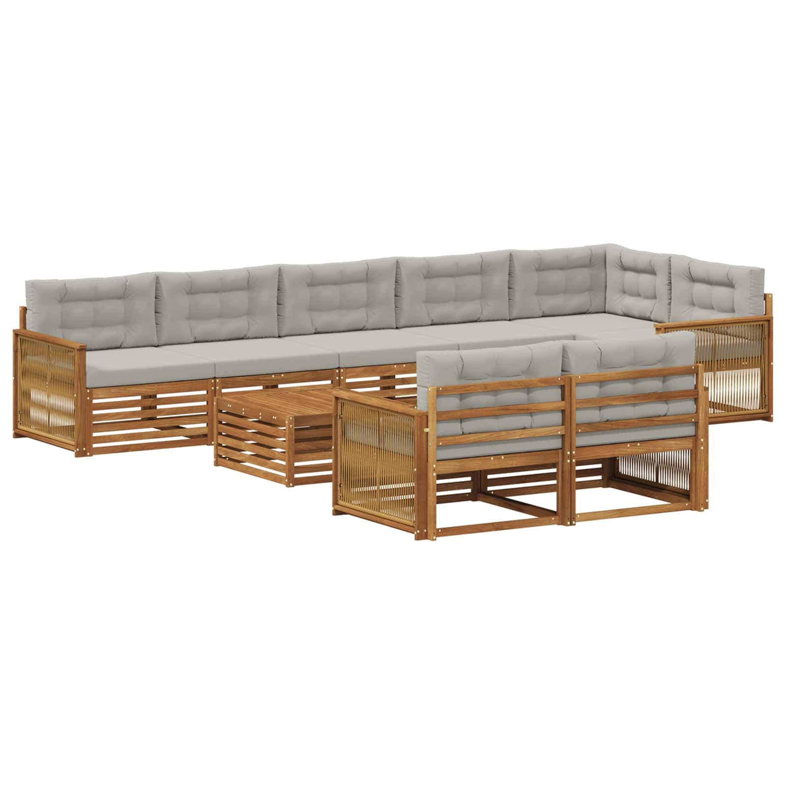 vidaXL Outdoor-Sofagarnitur mit Kissen 9 pcs