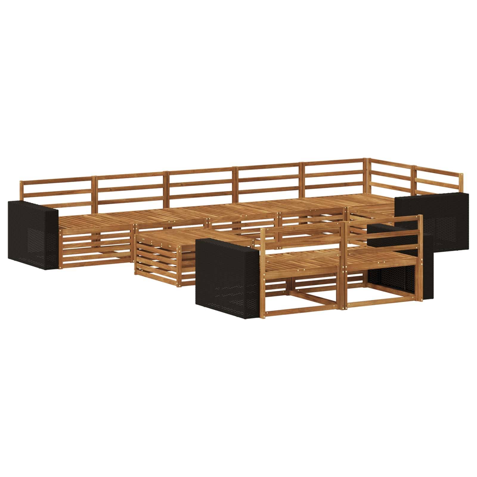 vidaXL Outdoor-Sofagarnitur 9 pcs