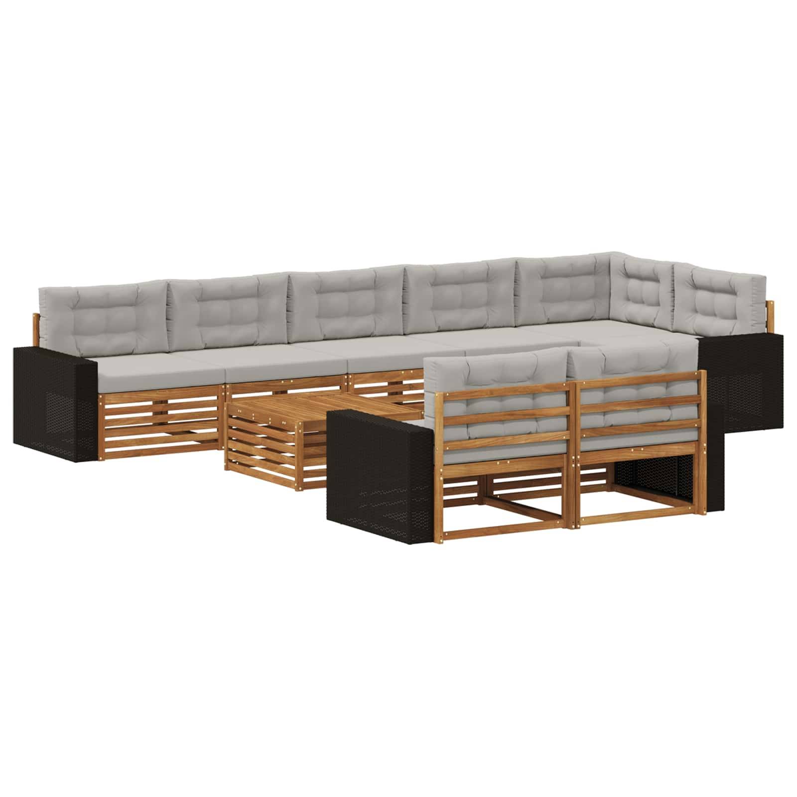 vidaXL Outdoor-Sofagarnitur mit Kissen 9 pcs
