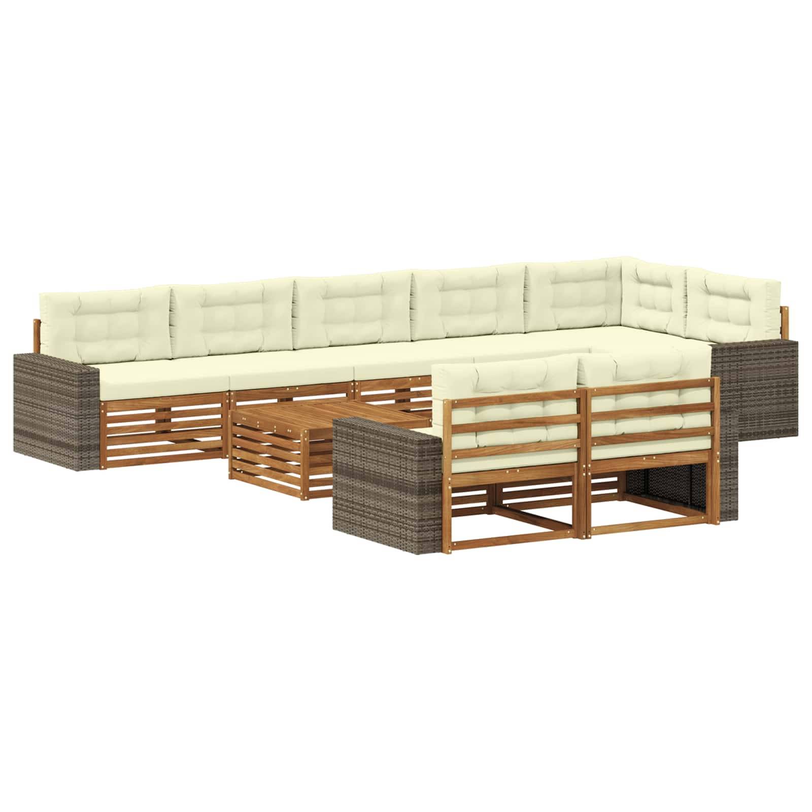 vidaXL Outdoor-Sofagarnitur mit Kissen 9 pcs