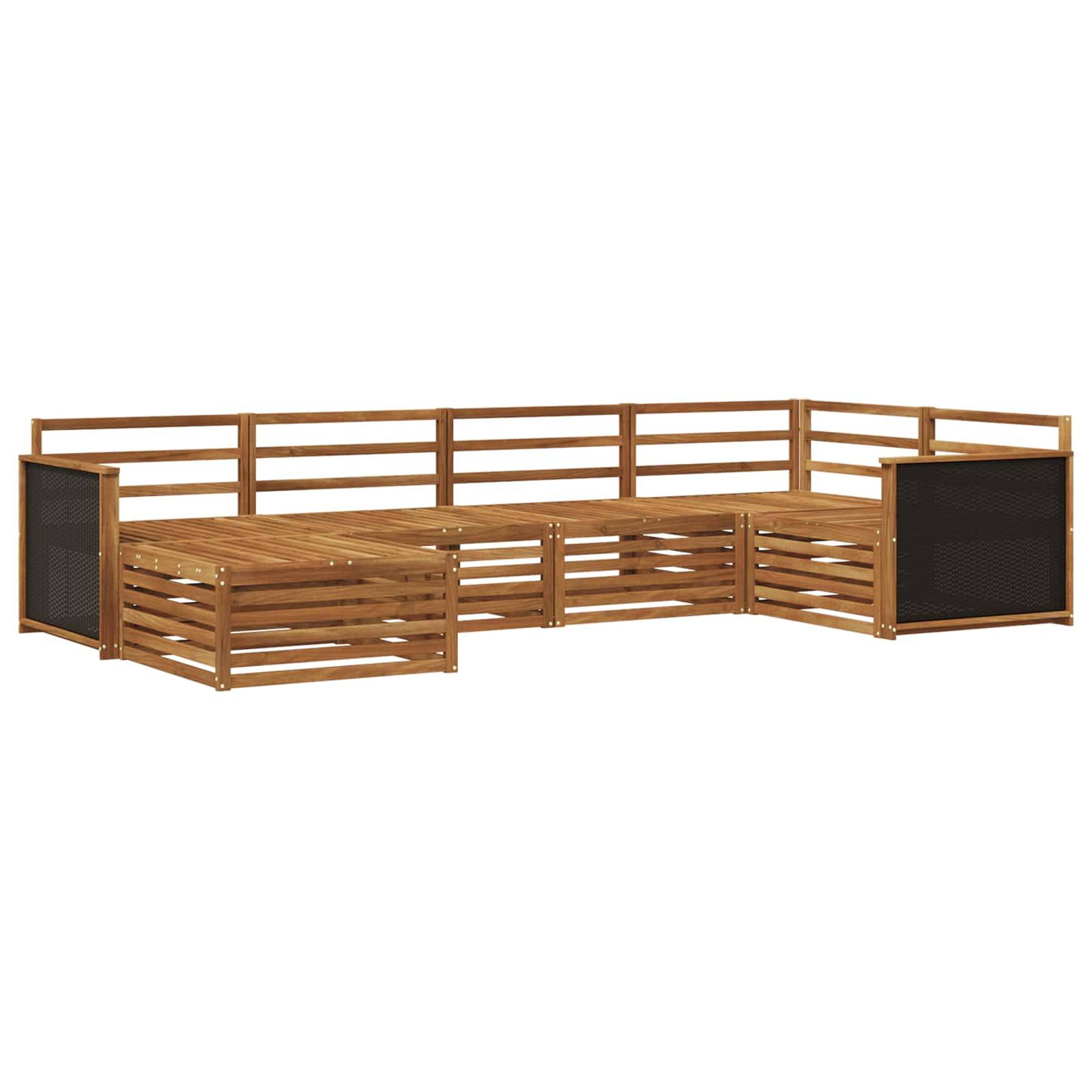 vidaXL Outdoor-Sofagarnitur 6 pcs Natur