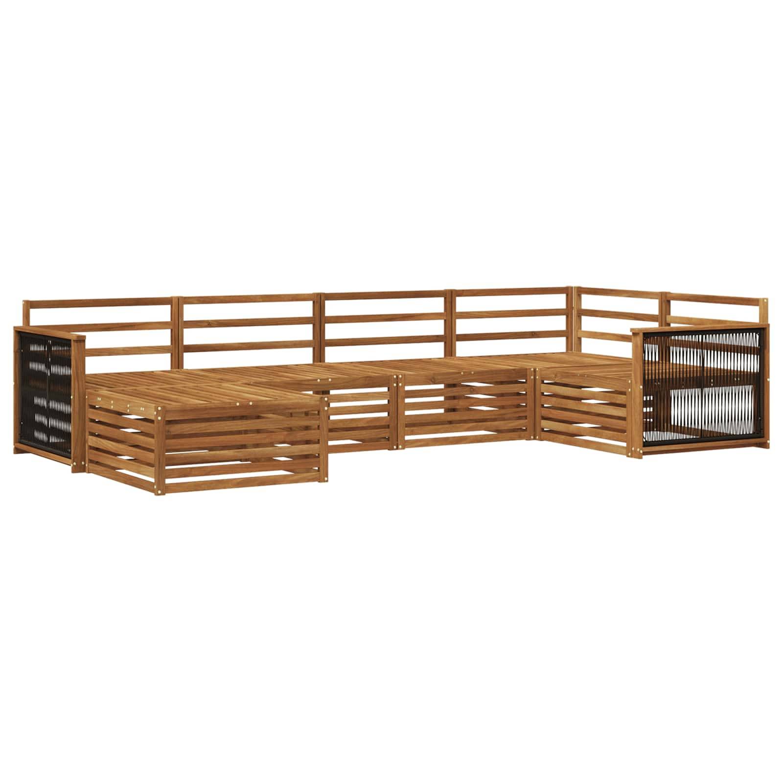 vidaXL Outdoor-Sofagarnitur 6 pcs Natur