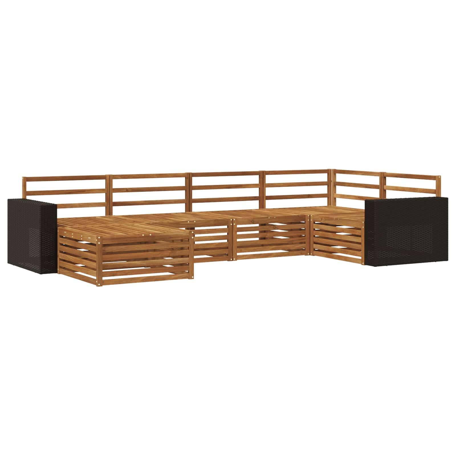 vidaXL Outdoor-Sofagarnitur 6 pcs Natur