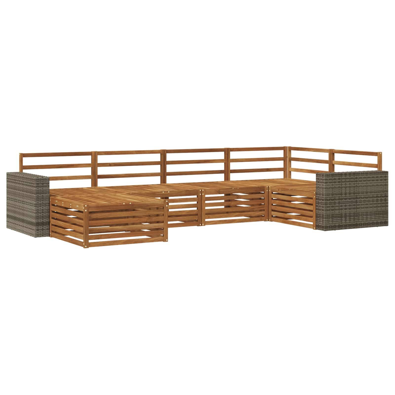 vidaXL Outdoor-Sofagarnitur 6 pcs Natur