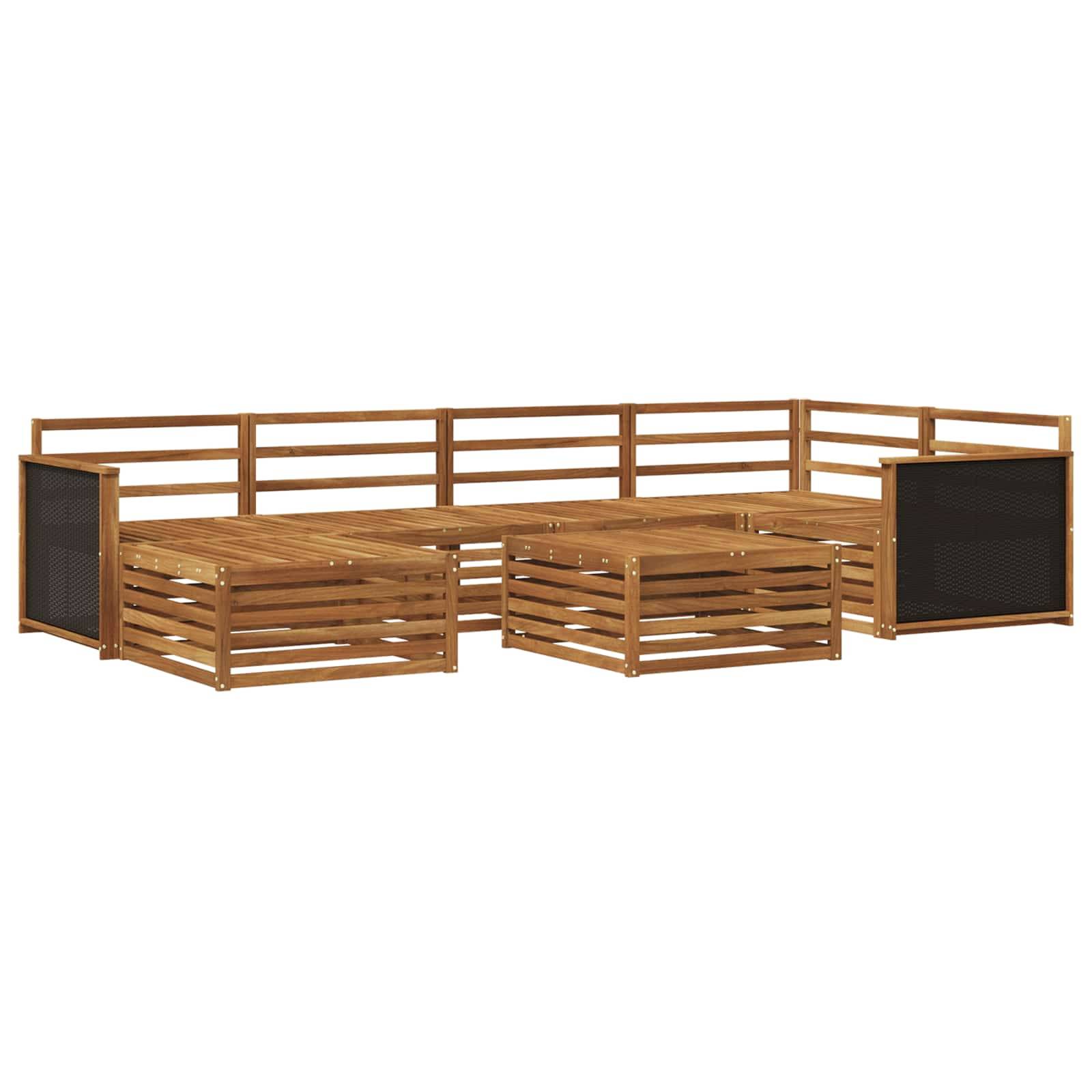vidaXL Outdoor-Sofagarnitur 7 pcs Natur