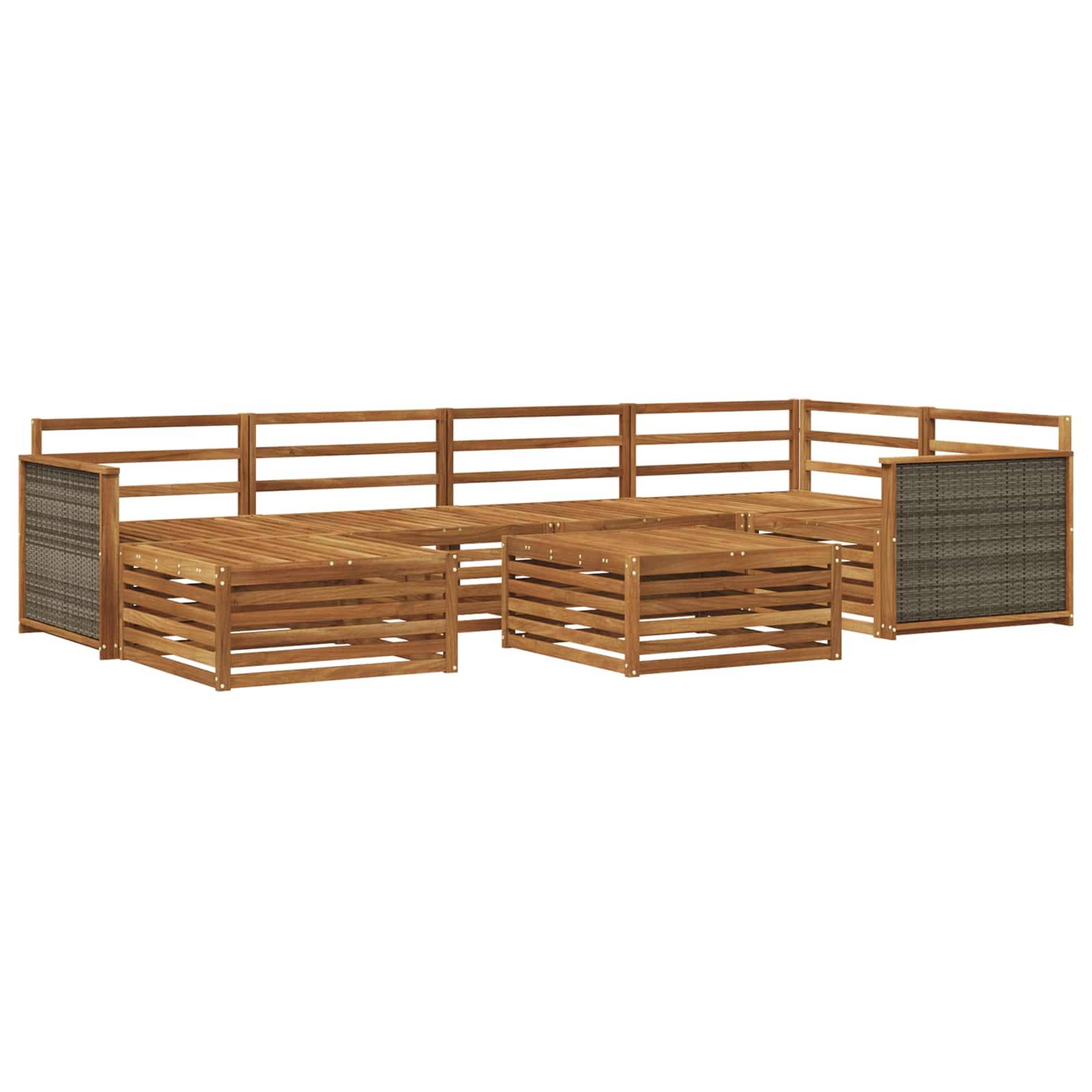 vidaXL Outdoor-Sofagarnitur 7 pcs Natur