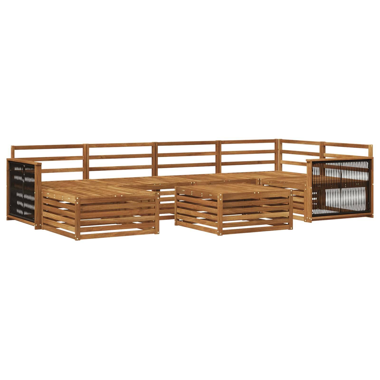 vidaXL Outdoor-Sofagarnitur 7 pcs Natur