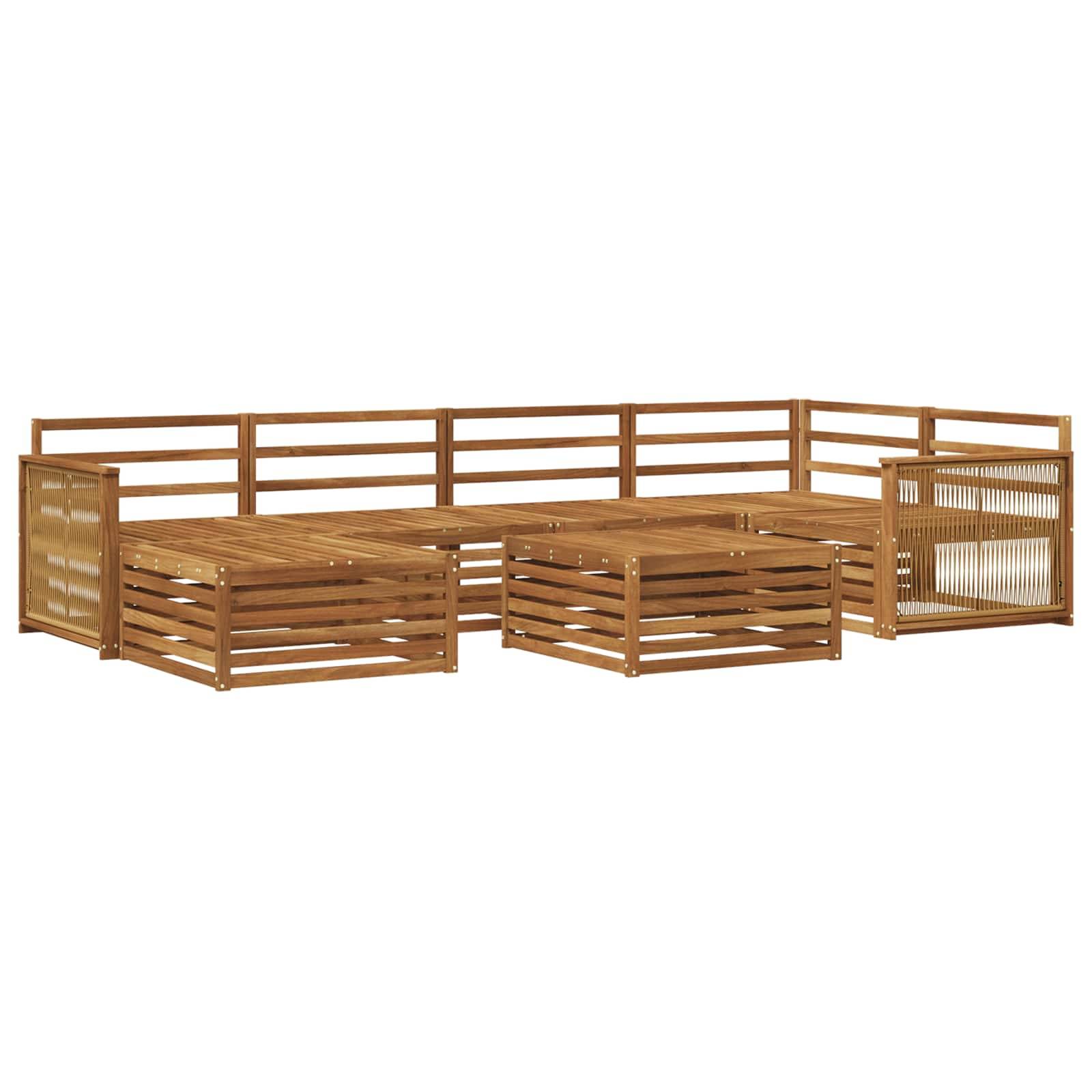 vidaXL Outdoor-Sofagarnitur 7 pcs Natur
