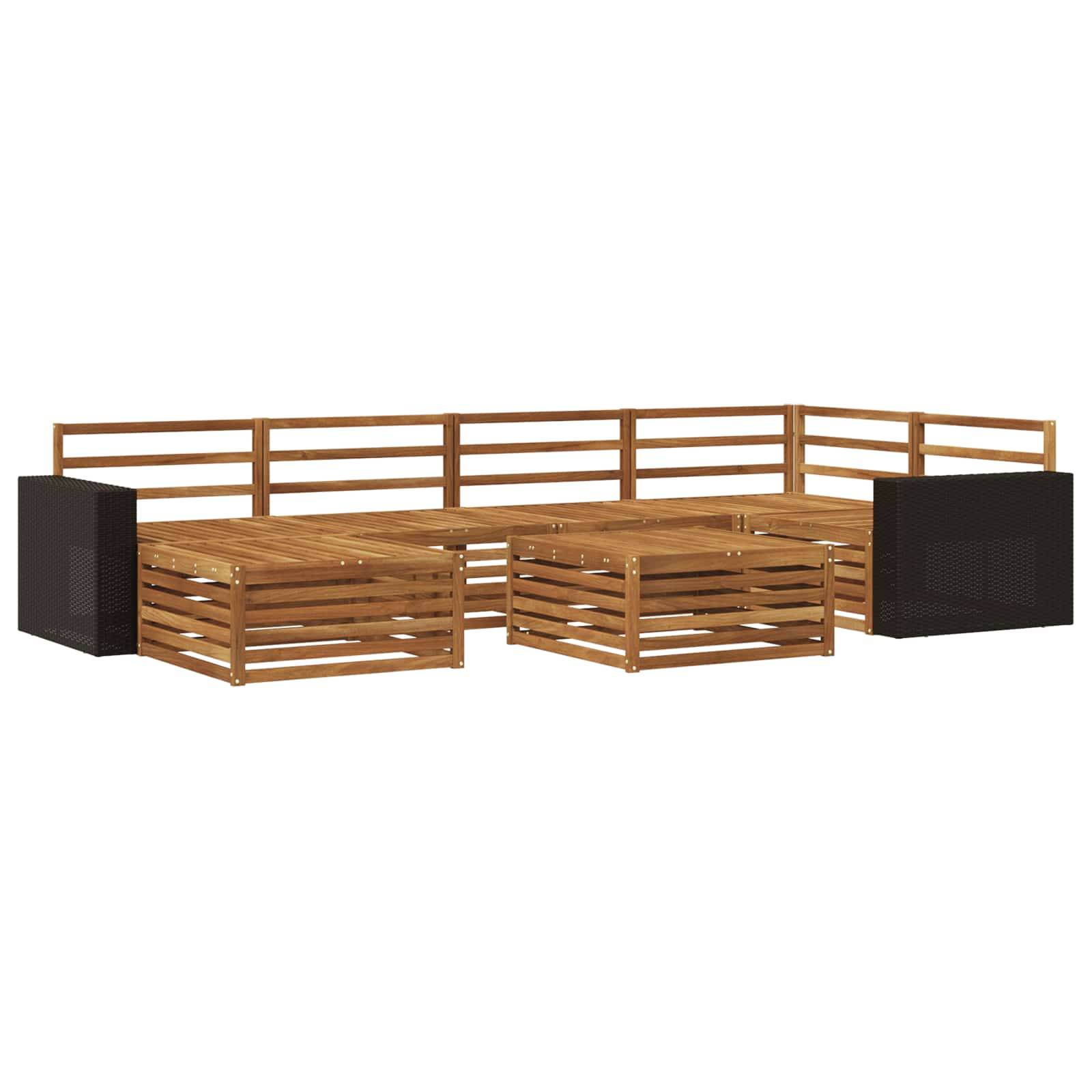 vidaXL Outdoor-Sofagarnitur 7 pcs Natur