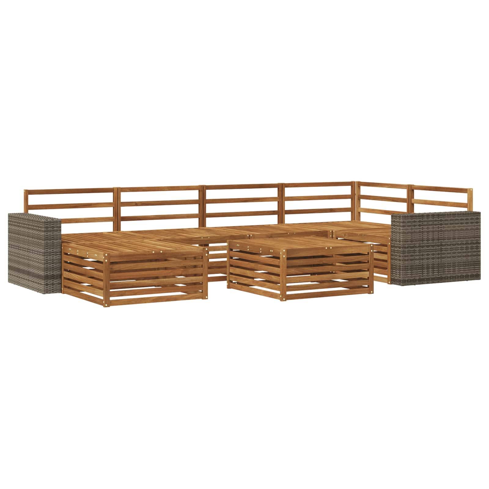 vidaXL Outdoor-Sofagarnitur 7 pcs Natur