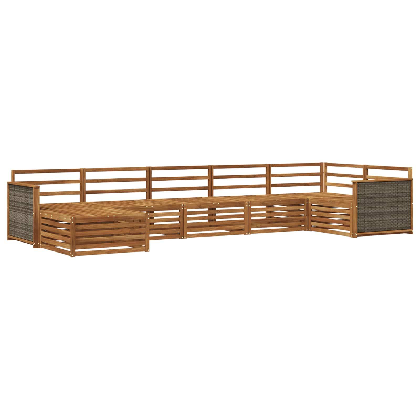 vidaXL Outdoor-Sofagarnitur 7 pcs Natur