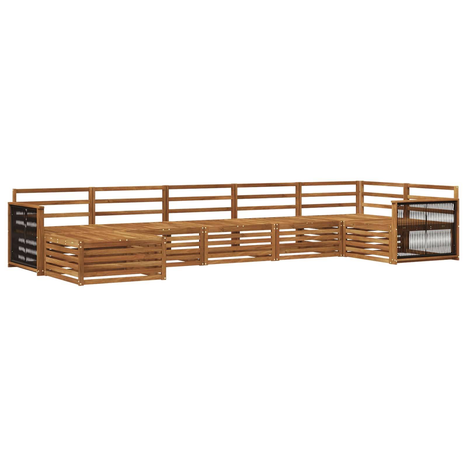 vidaXL Outdoor-Sofagarnitur 7 pcs Natur