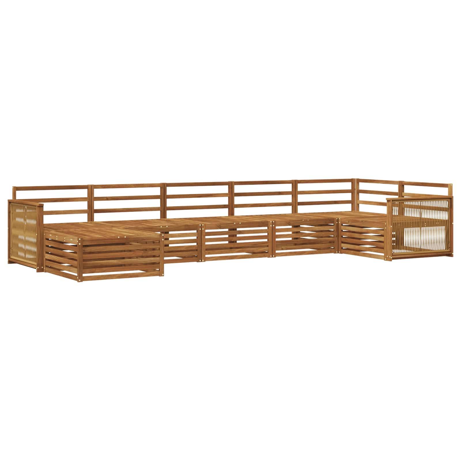 vidaXL Outdoor-Sofagarnitur 7 pcs Natur