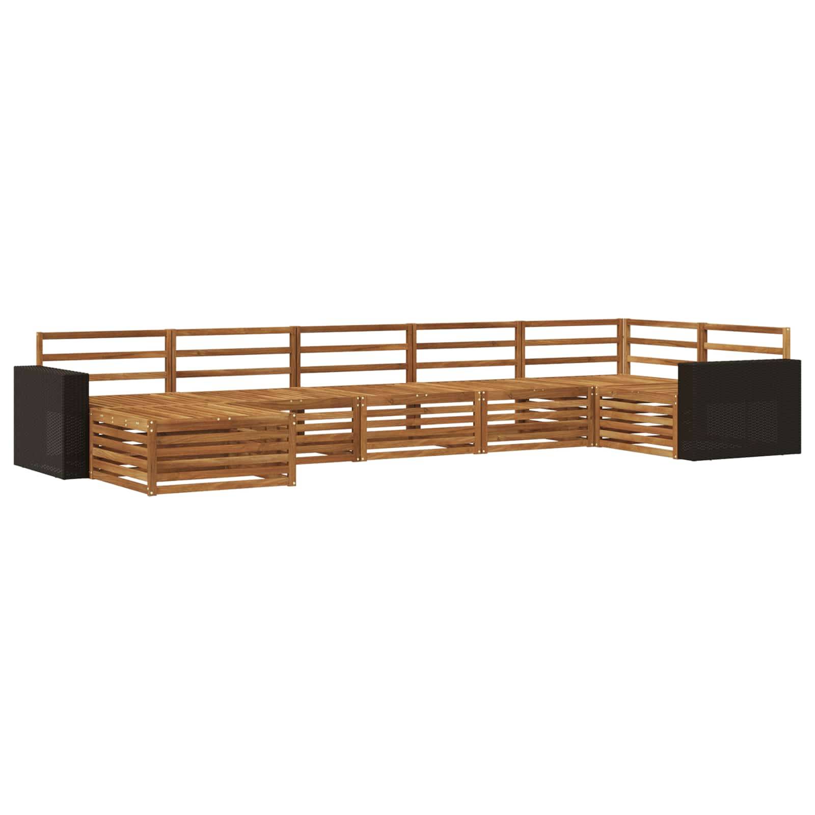 vidaXL Outdoor-Sofagarnitur 7 pcs Natur
