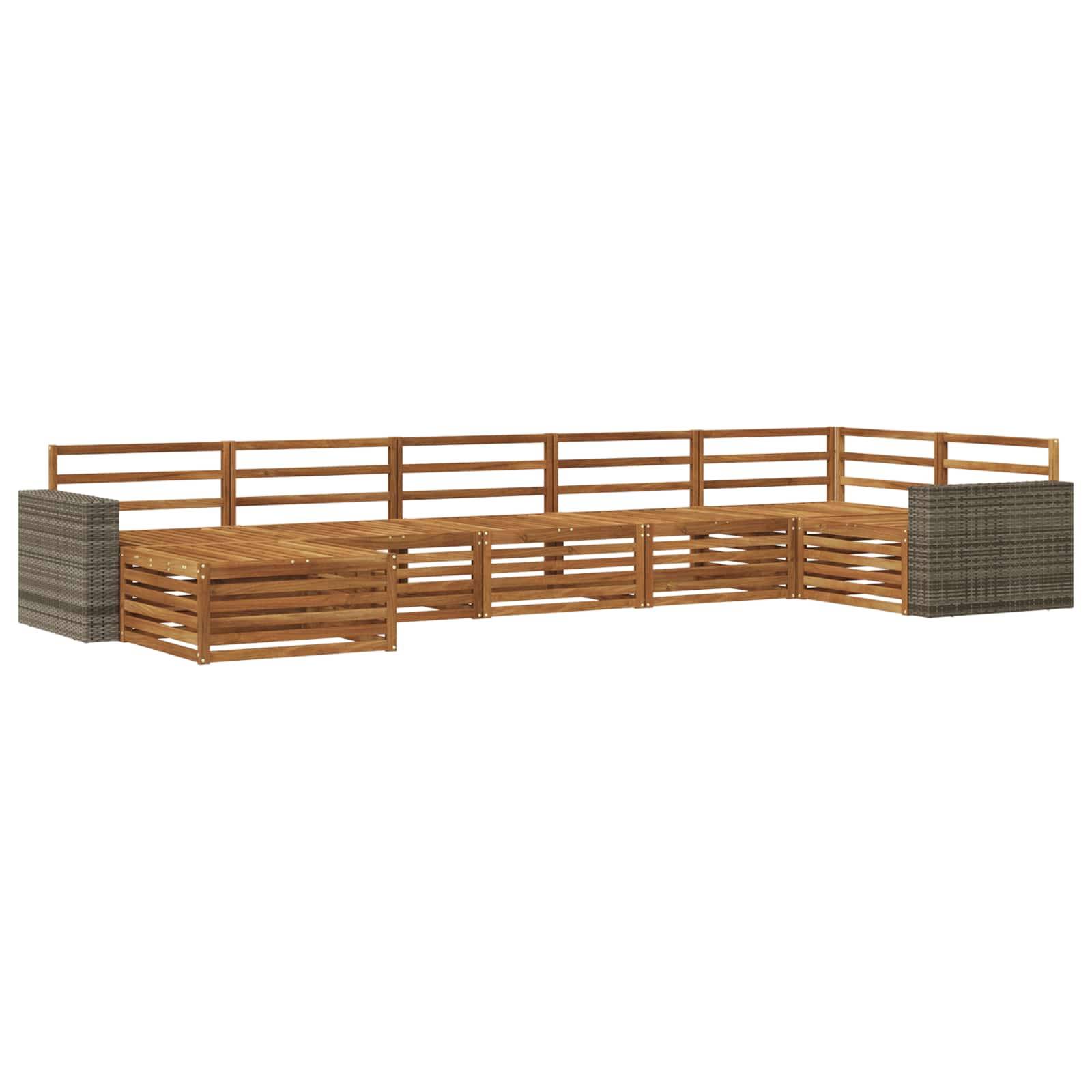 vidaXL Outdoor-Sofagarnitur 7 pcs Natur