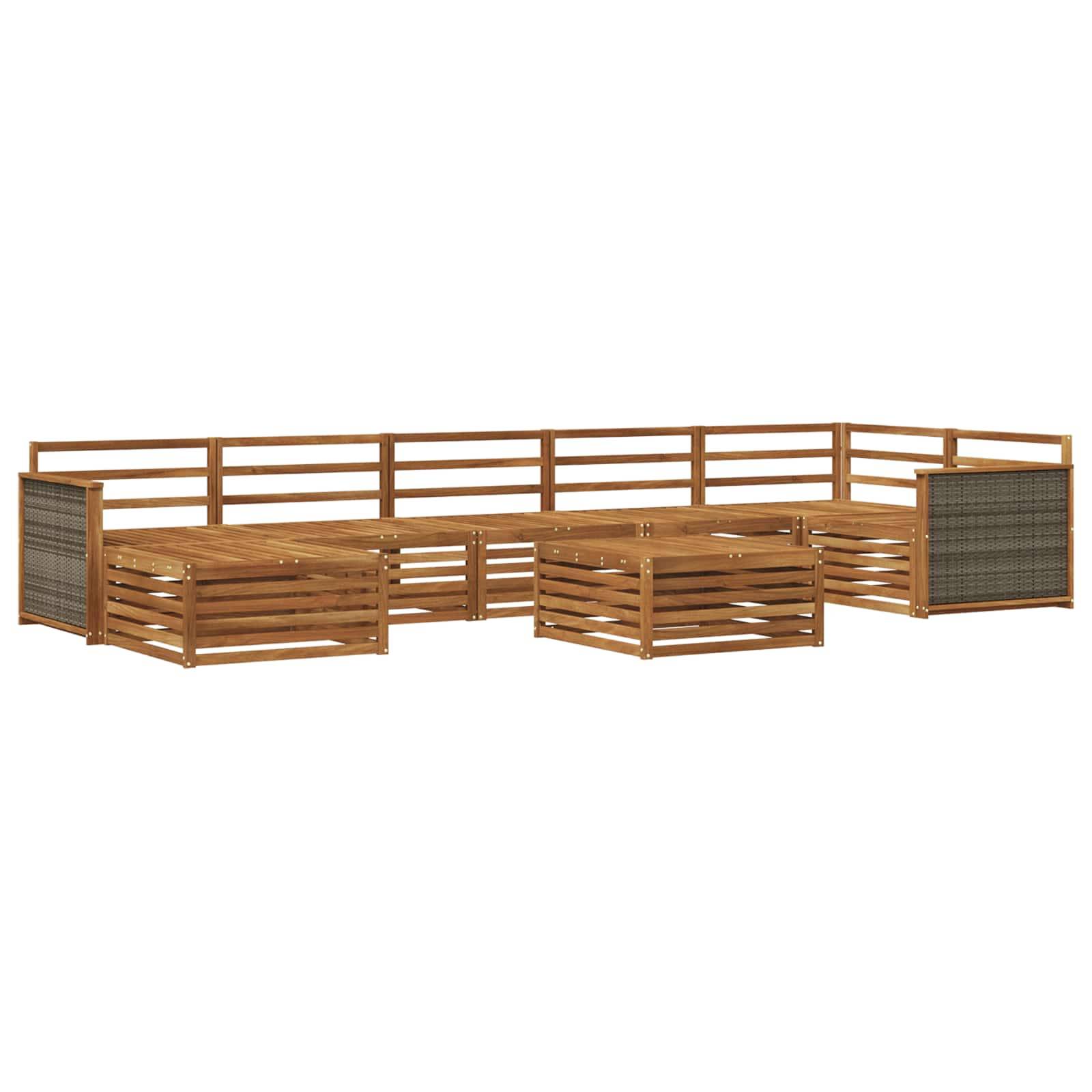 vidaXL Outdoor-Sofagarnitur 8 pcs Natur